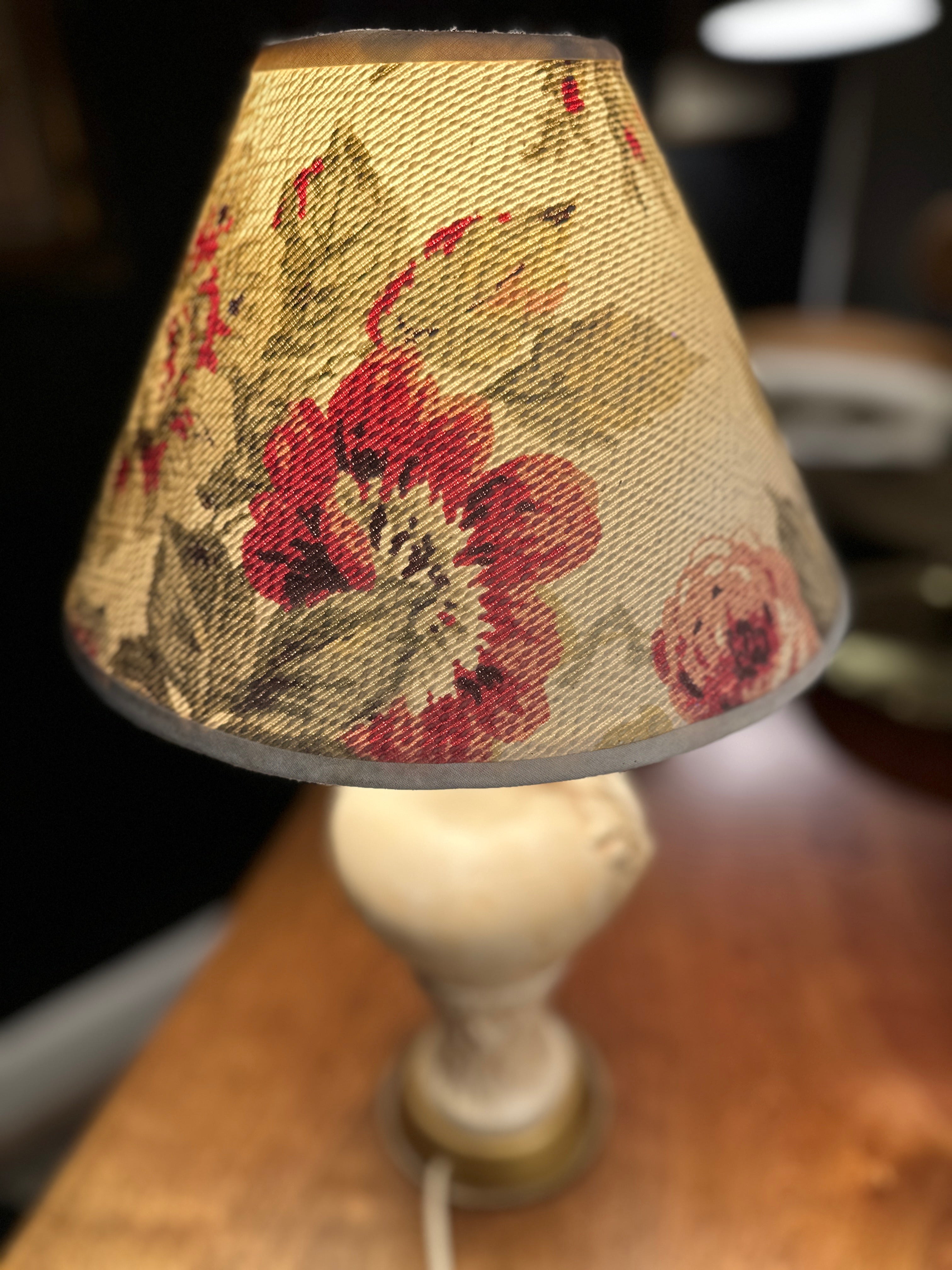 Antique Neoclassical Ceramic Lamp with Early Leviton Push-Through Socket, c. 1890–1918