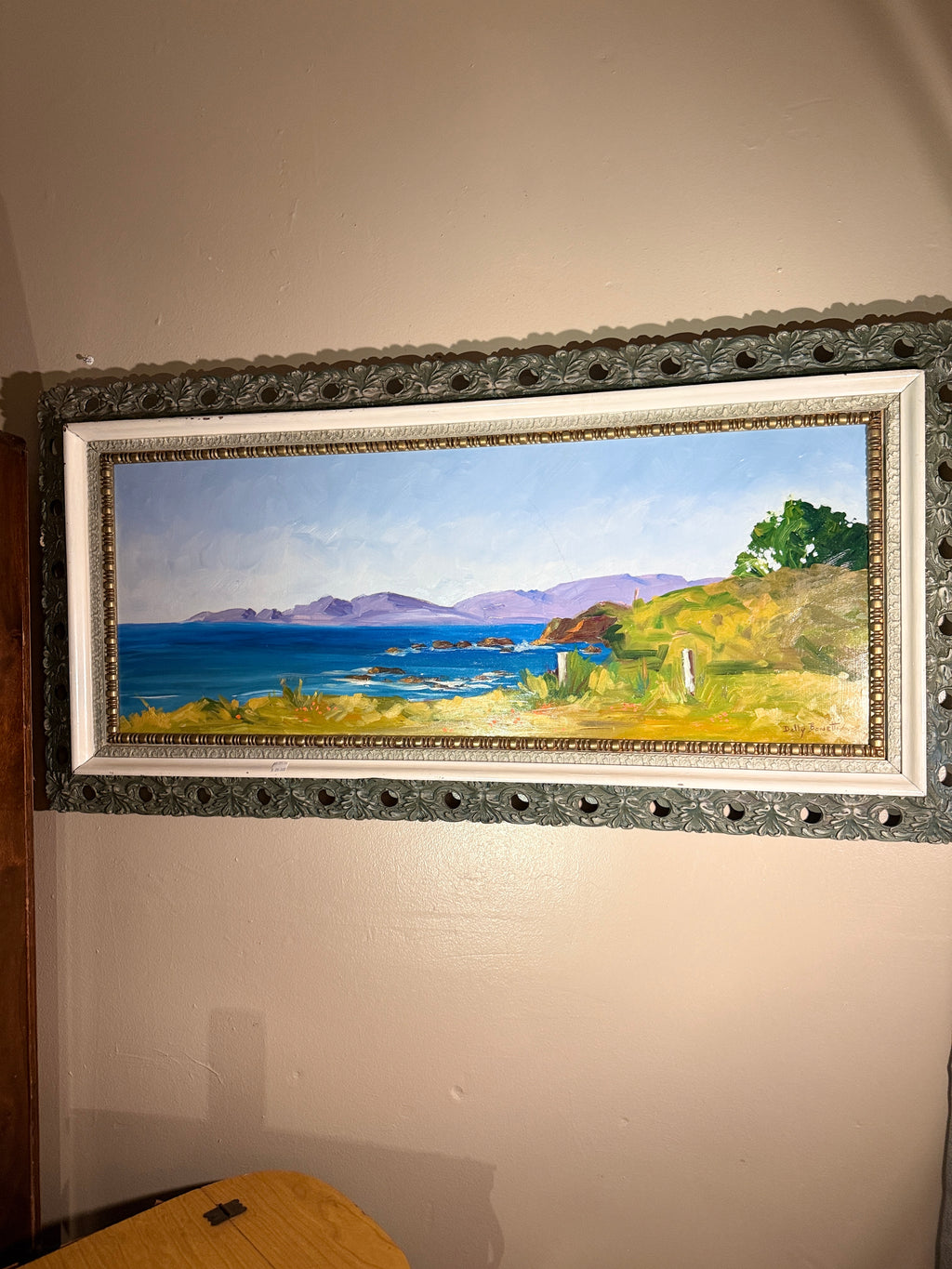 Dolly Bonetti “California Coastline” Signed California Coastal Landscape Oil on Canvas, San Francisco Artist, c. Late 50s-1960s