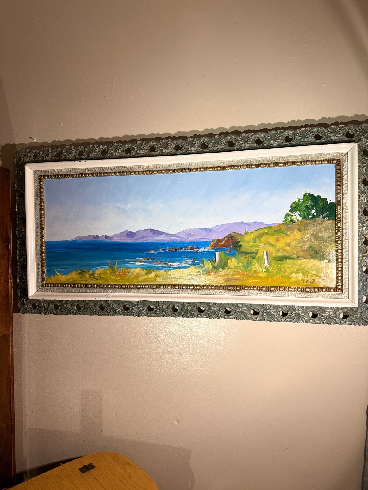Dolly Bonetti “California Coastline” Signed California Coastal Landscape Oil on Canvas, San Francisco Artist, c. Late 50s-1960s