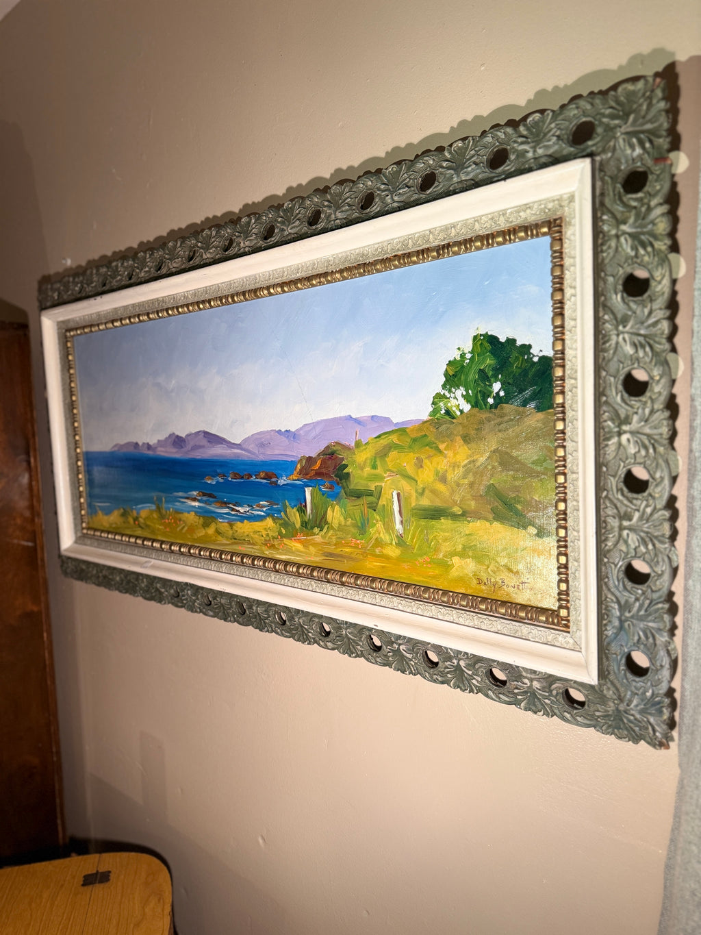 Dolly Bonetti “California Coastline” Signed California Coastal Landscape Oil on Canvas, San Francisco Artist, c. Late 50s-1960s