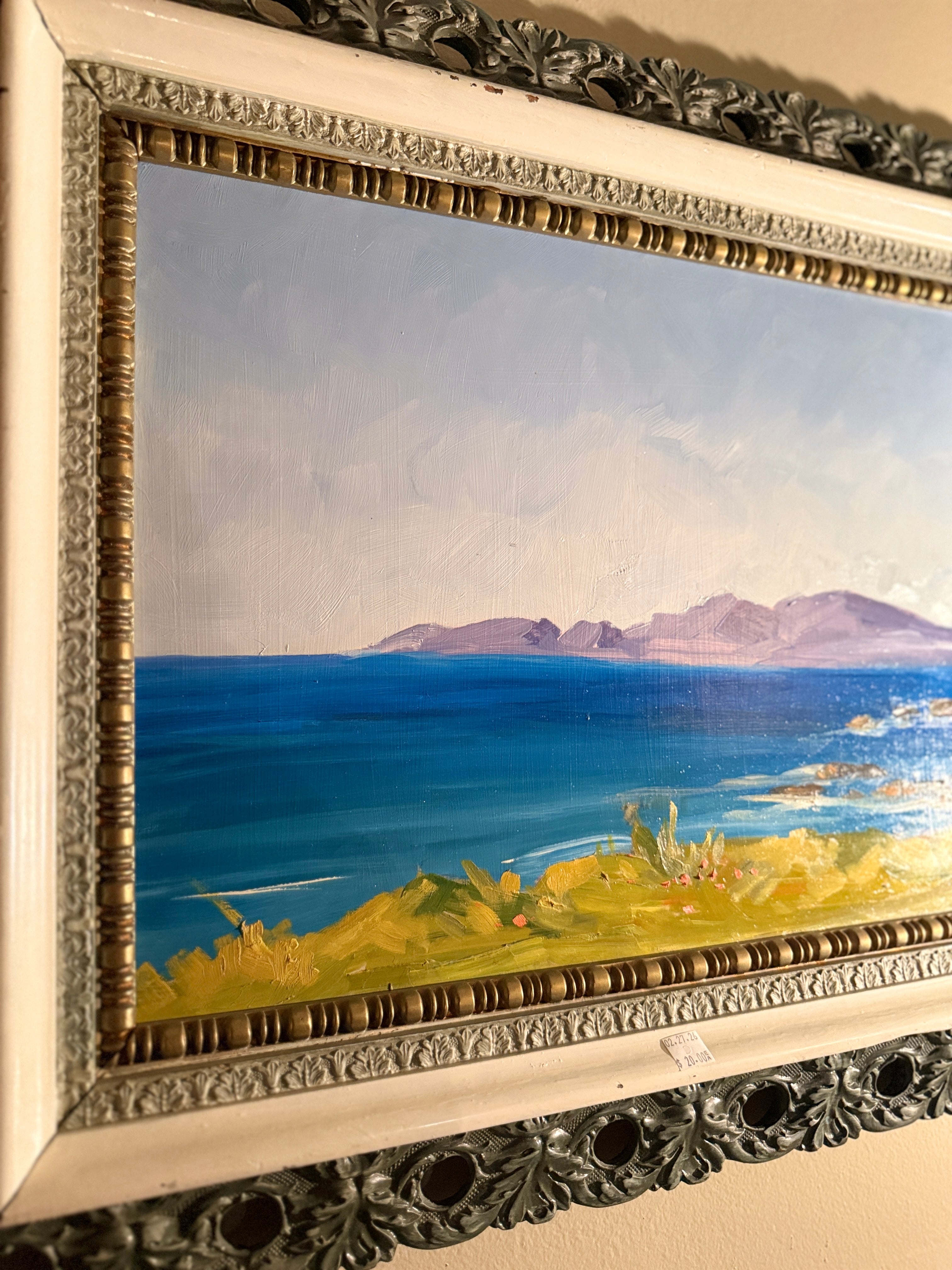 Dolly Bonetti “California Coastline” Signed California Coastal Landscape Oil on Canvas, San Francisco Artist, c. Late 50s-1960s