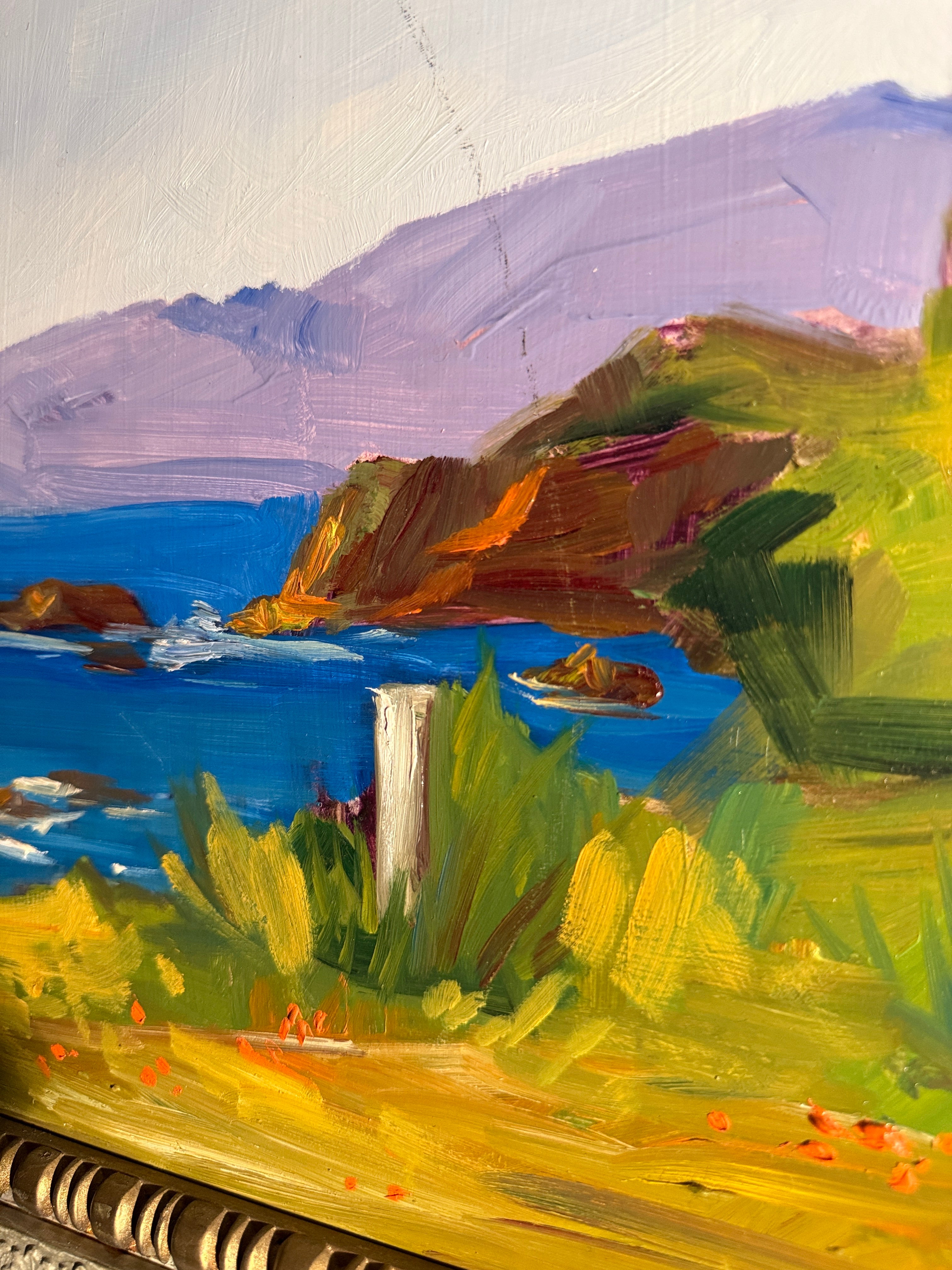 Dolly Bonetti “California Coastline” Signed California Coastal Landscape Oil on Canvas, San Francisco Artist, c. Late 50s-1960s