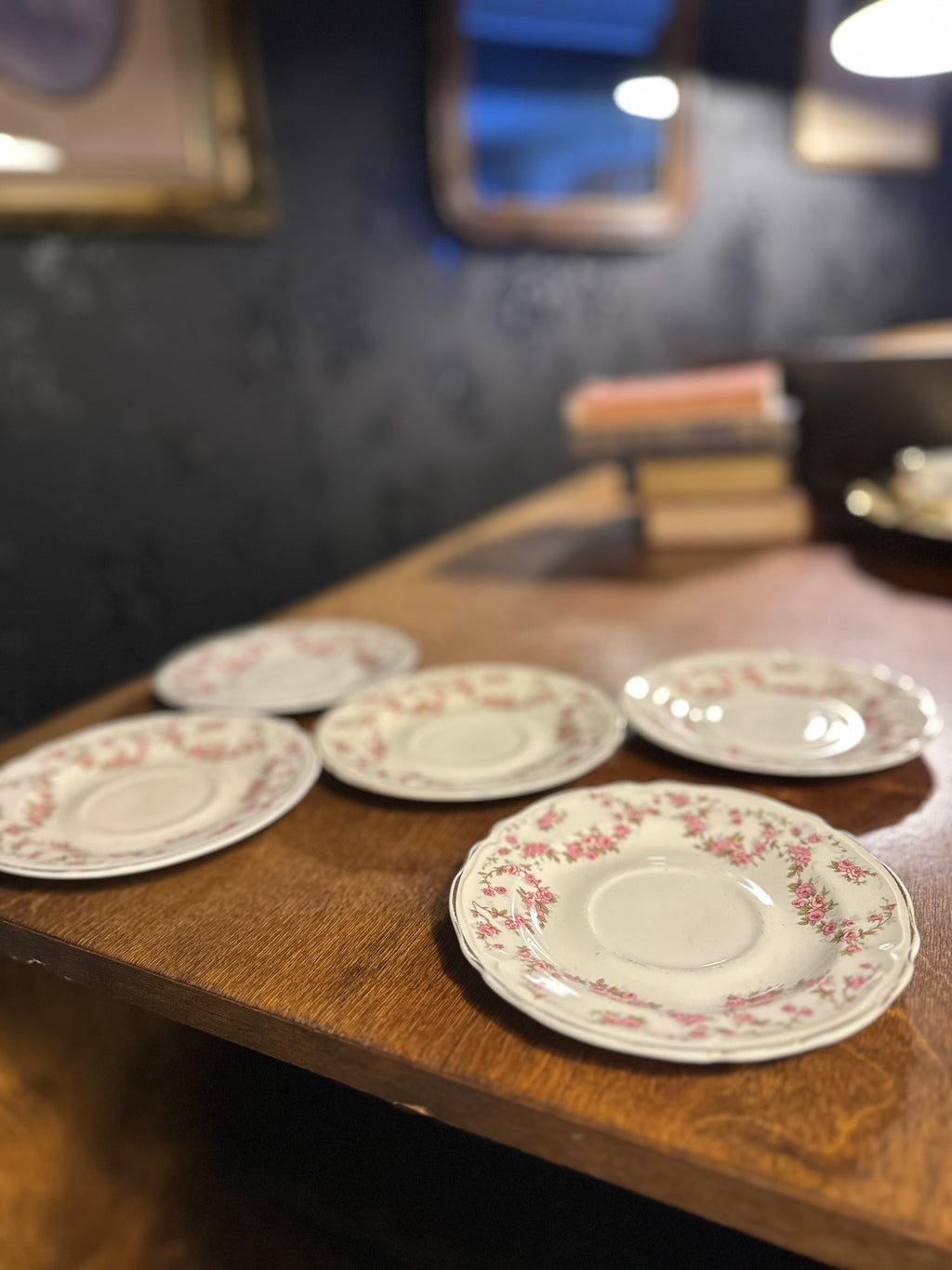 Mid-Century American Floral Restaurant Plates by Knowles China Company (Set of 5)