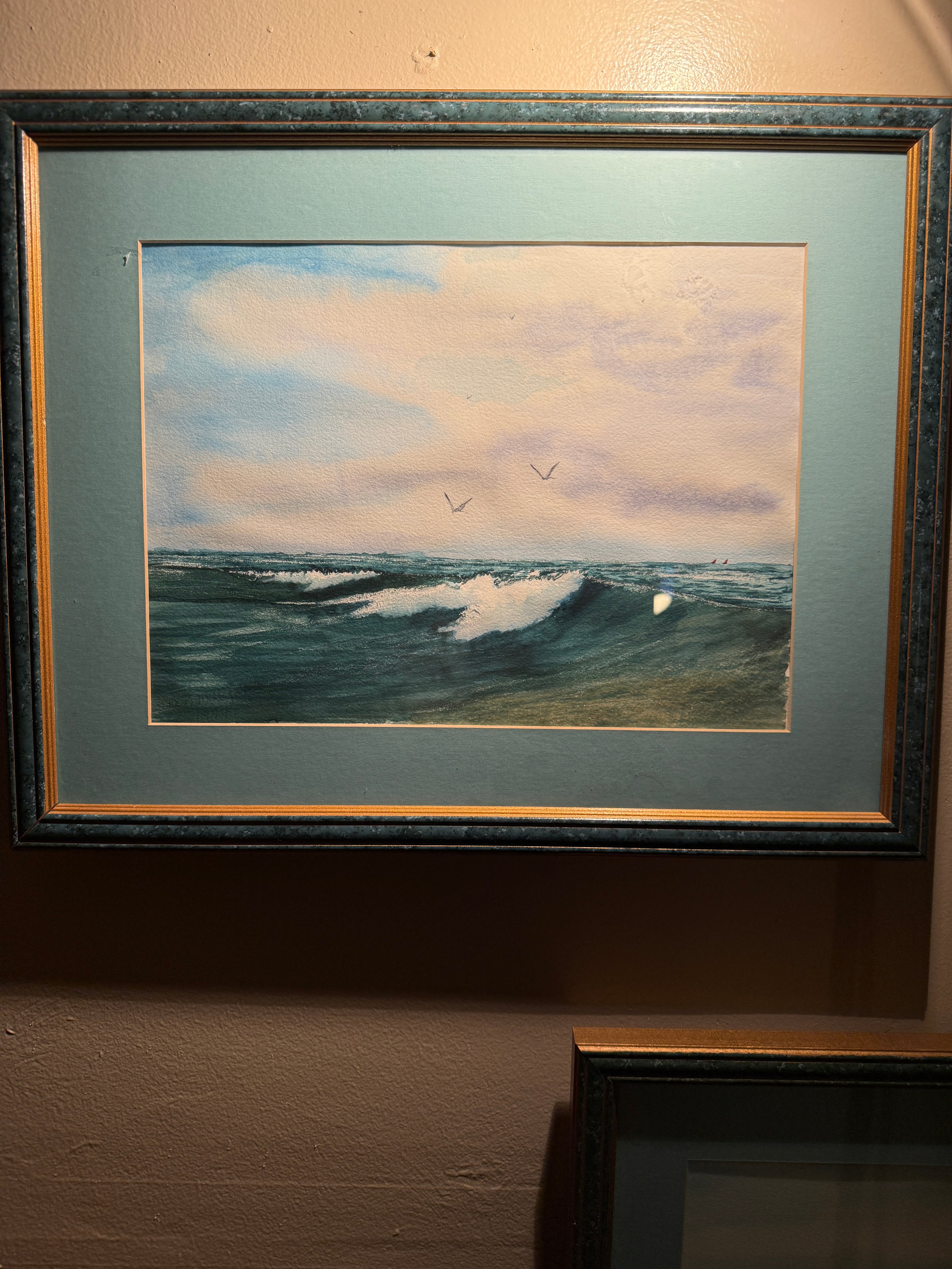 Pair of Coastal Seascape Watercolors by Charlotte Bancheri Milligan (1936–2017), Signed and Dated 1993