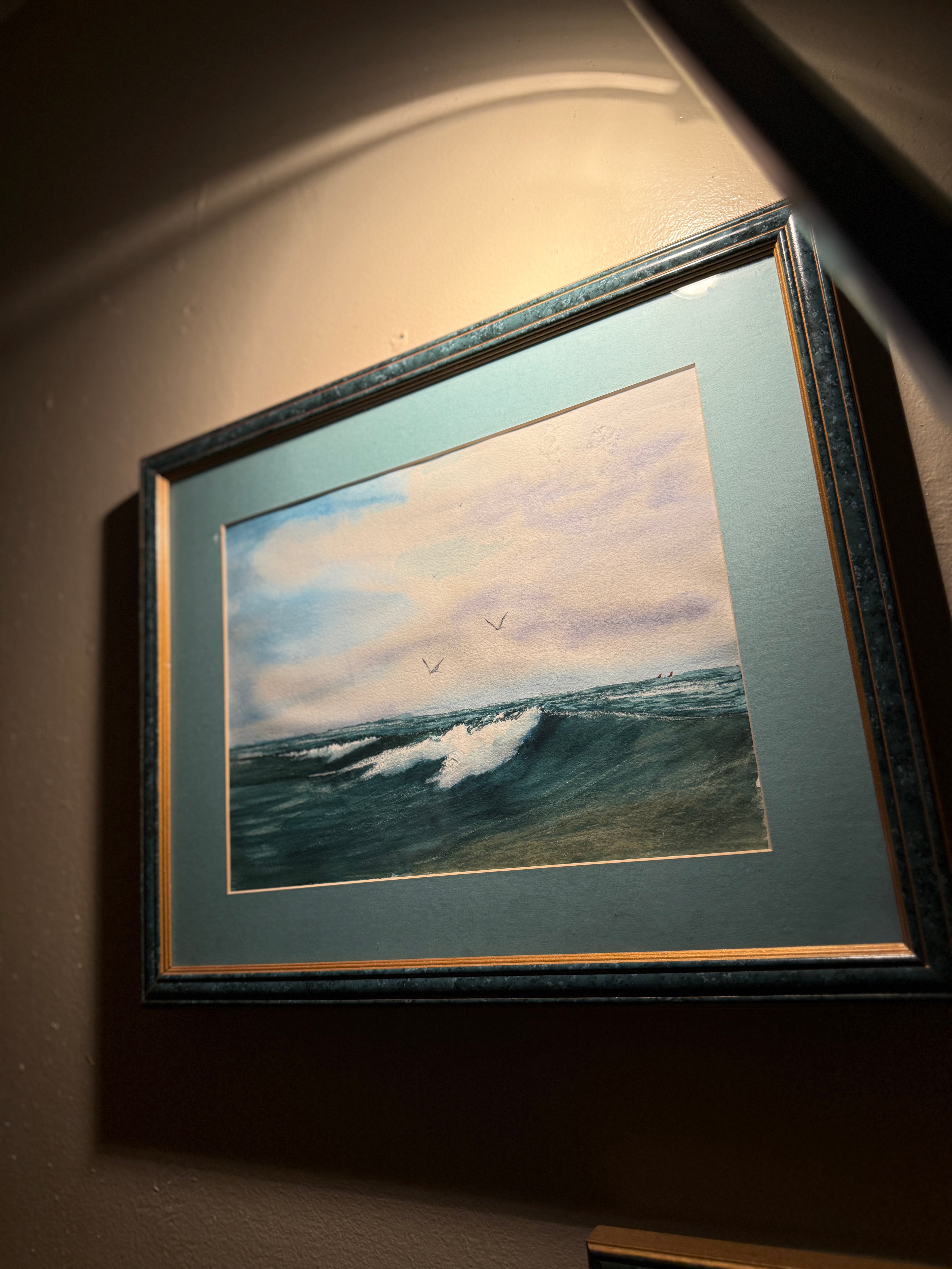 Pair of Coastal Seascape Watercolors by Charlotte Bancheri Milligan (1936–2017), Signed and Dated 1993