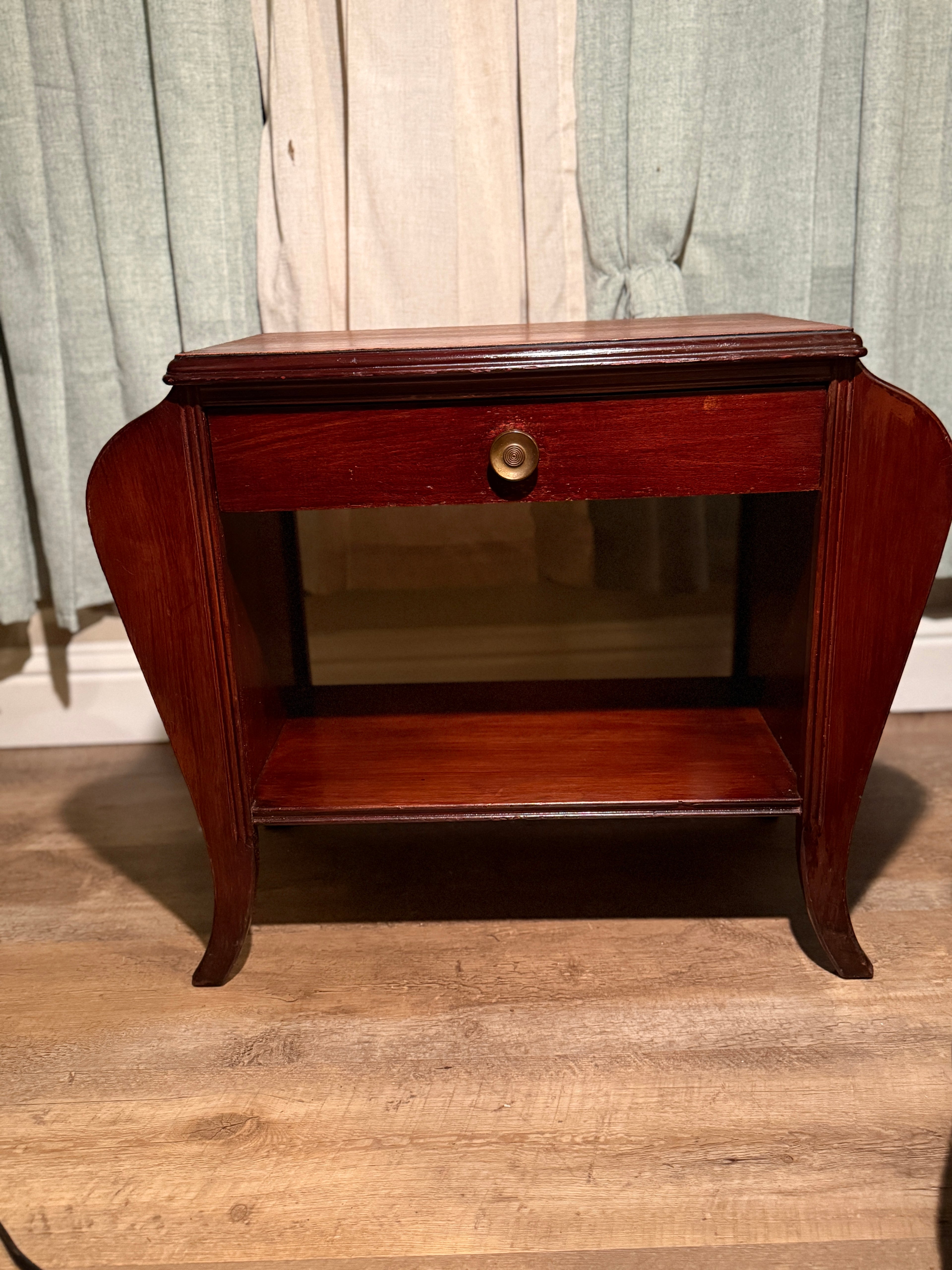 Refurbished Art Deco Mahogany Bedside Table c. 1930s–40s