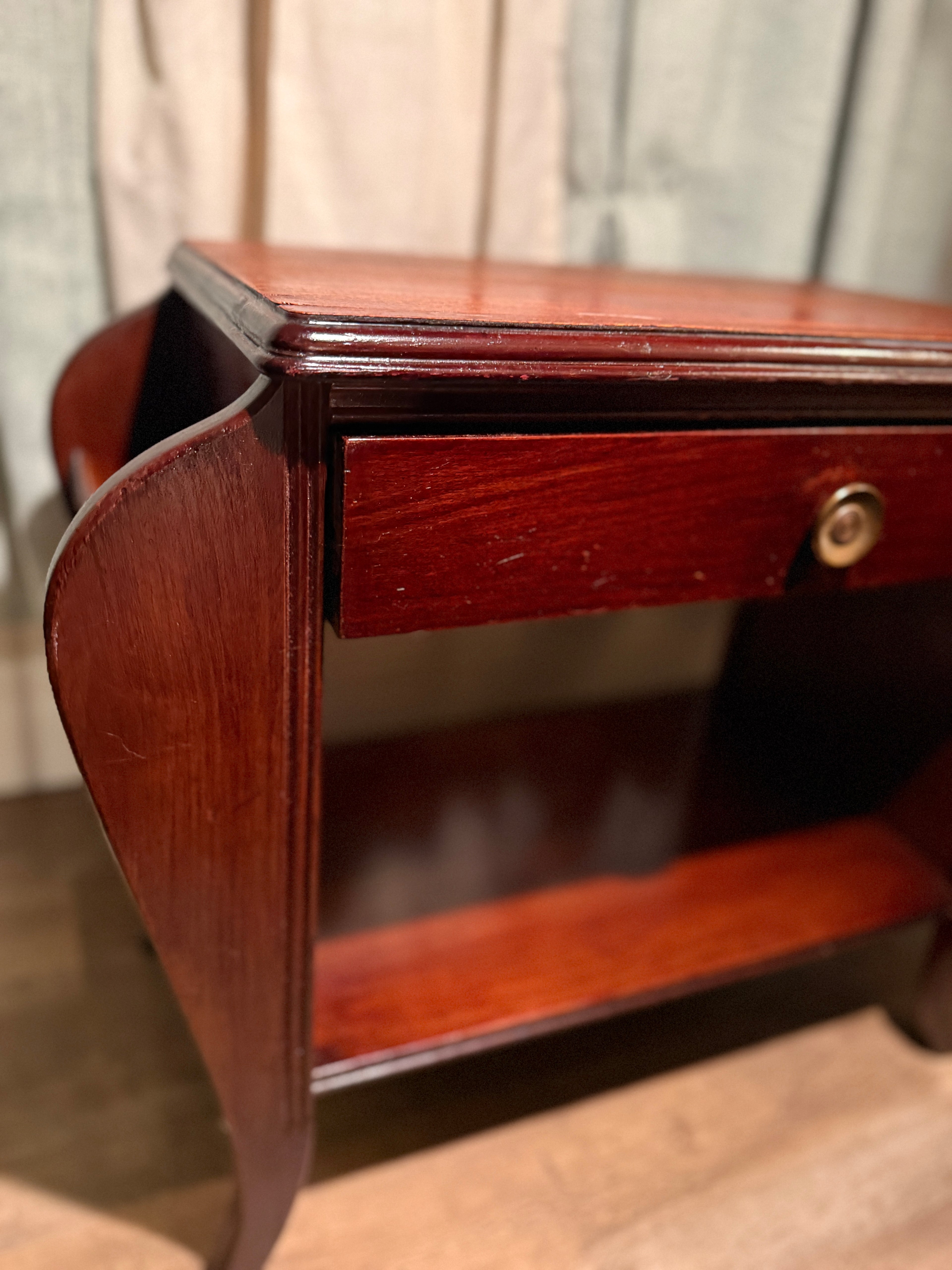 Refurbished Art Deco Mahogany Bedside Table c. 1930s–40s