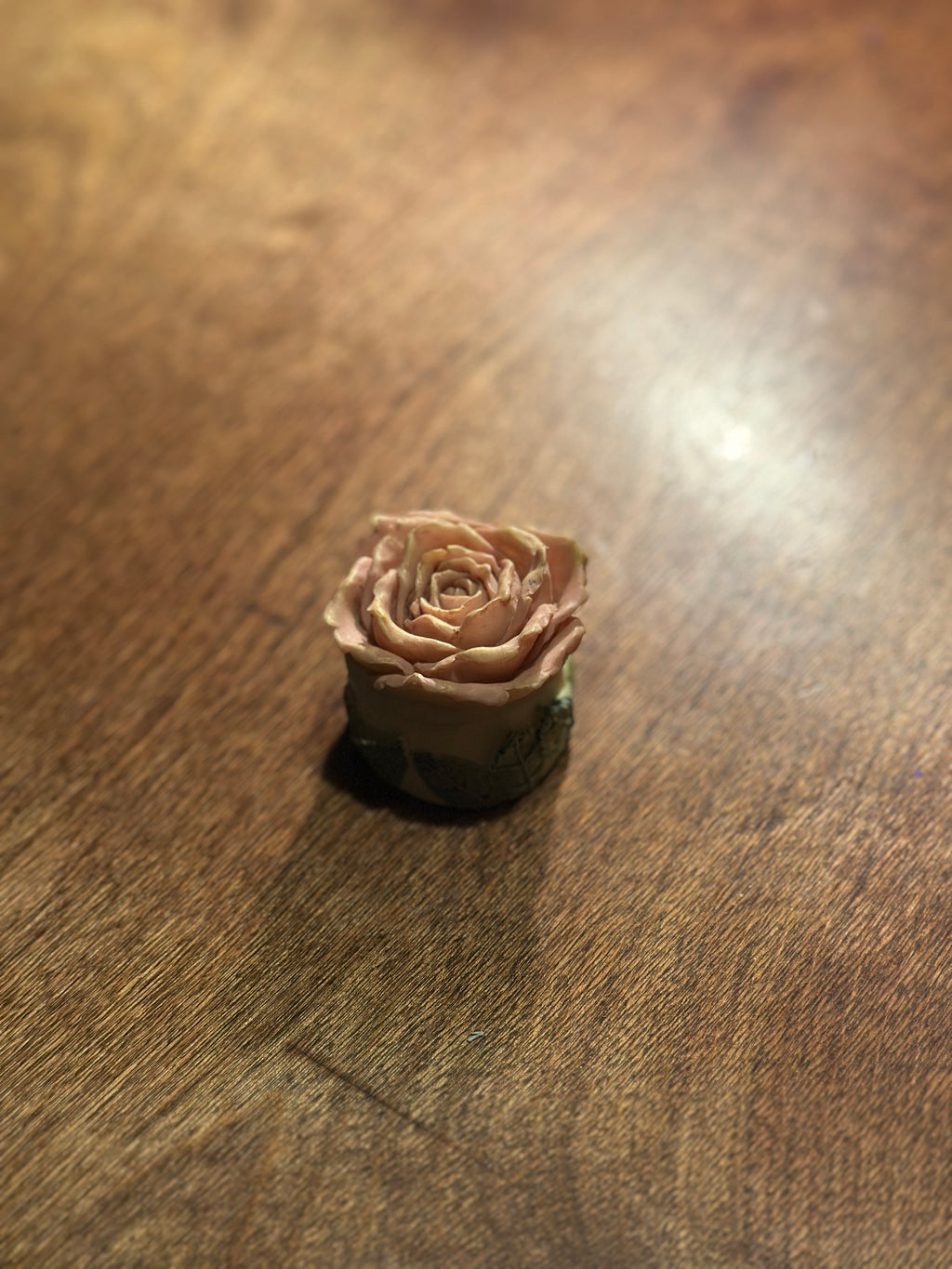 Vintage Porcelain Rose Trinket Box, c. 1960s