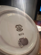 Vintage Limoges Porcelain Dessert Plate with Pink Rose Motif, c. 1930s–1940s