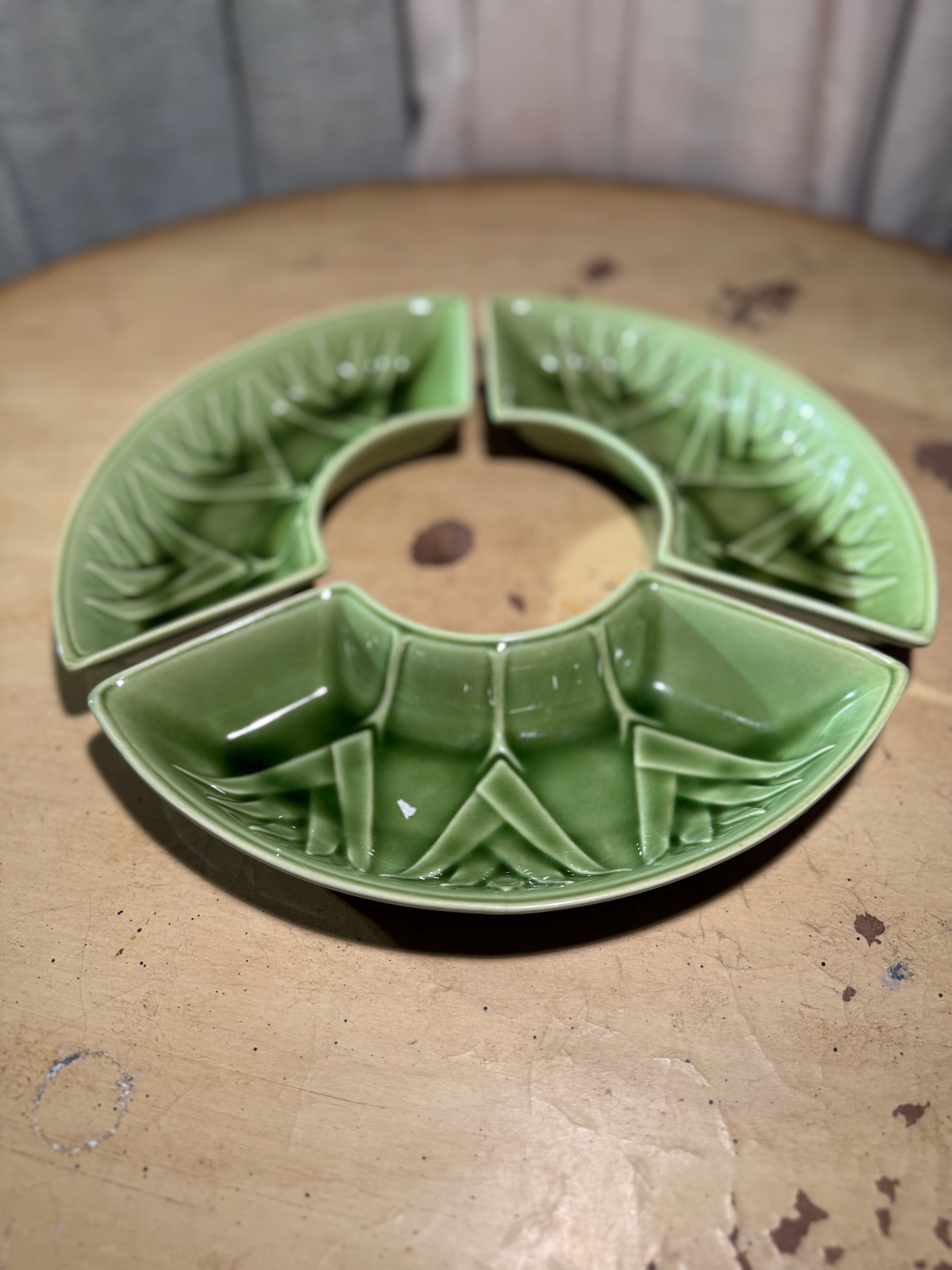 Mid-Century California Pottery Sectional Serving Tray, CALIF USA L59, c. 1950s