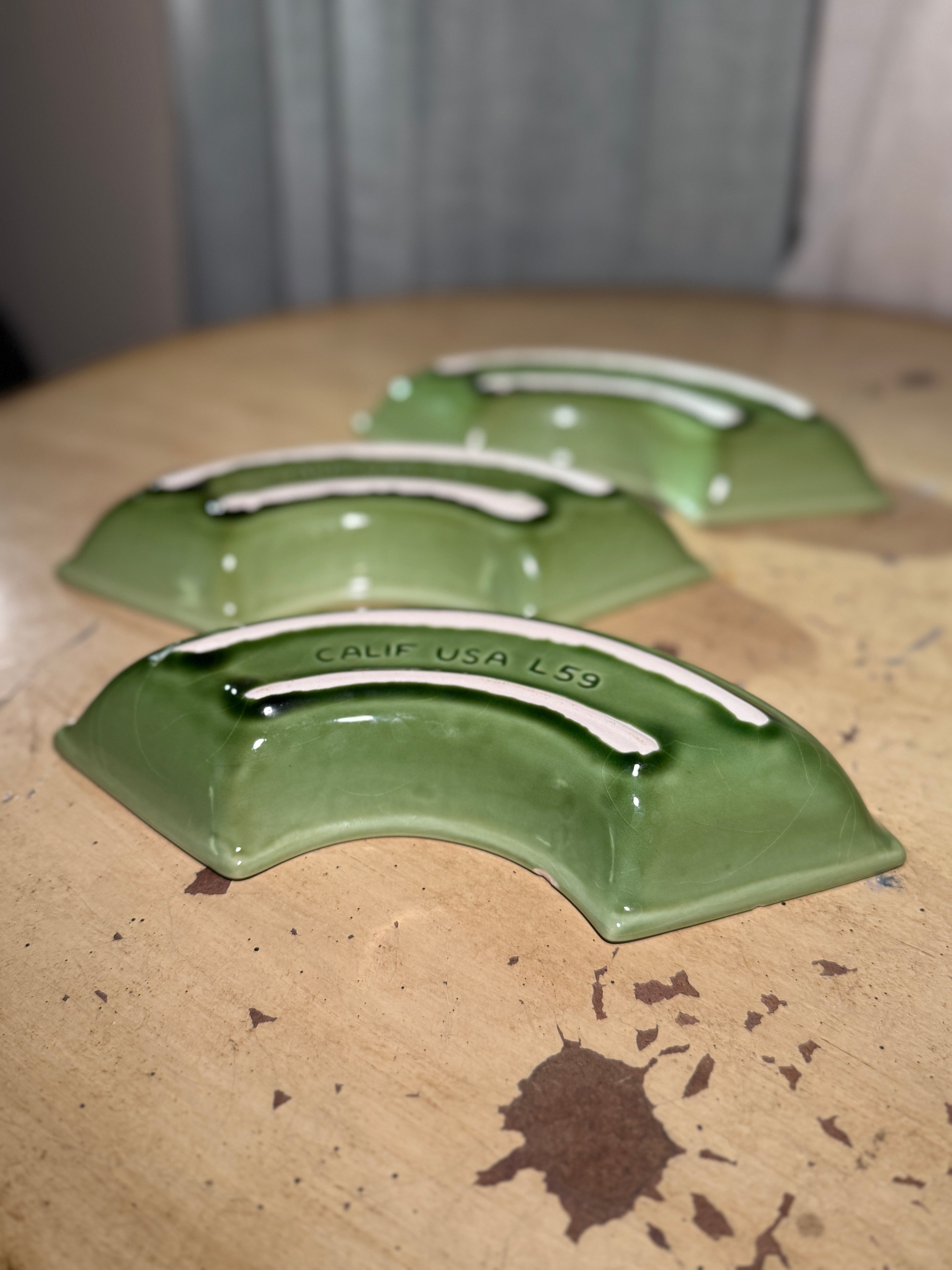 Mid-Century California Pottery Sectional Serving Tray, CALIF USA L59, c. 1950s