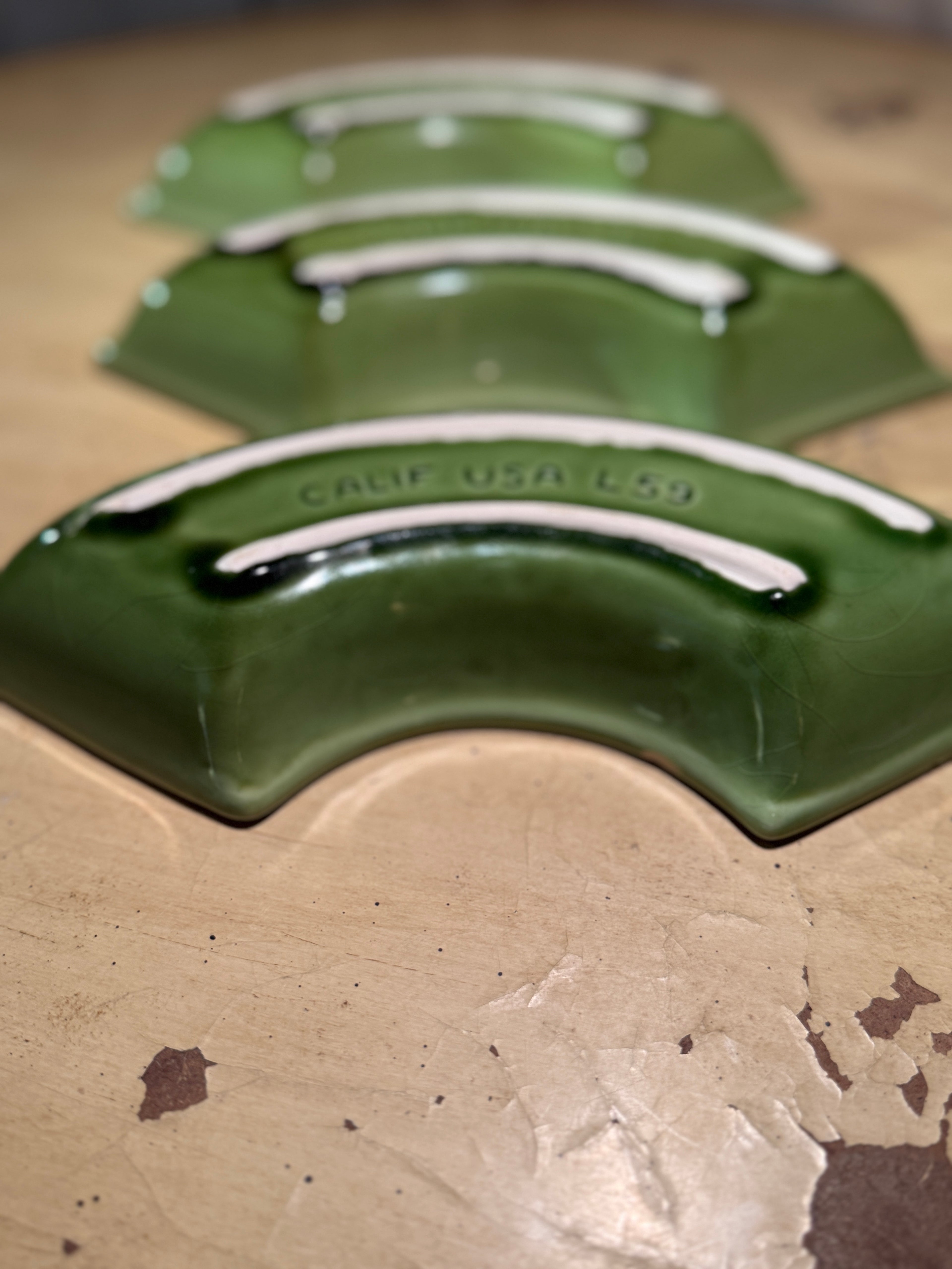 Mid-Century California Pottery Sectional Serving Tray, CALIF USA L59, c. 1950s