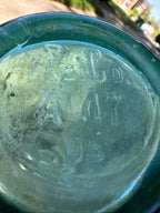 American Bottle Co. Beer Bottle, c. 1905–1916 Dug Aqua Glass with Burial Patina