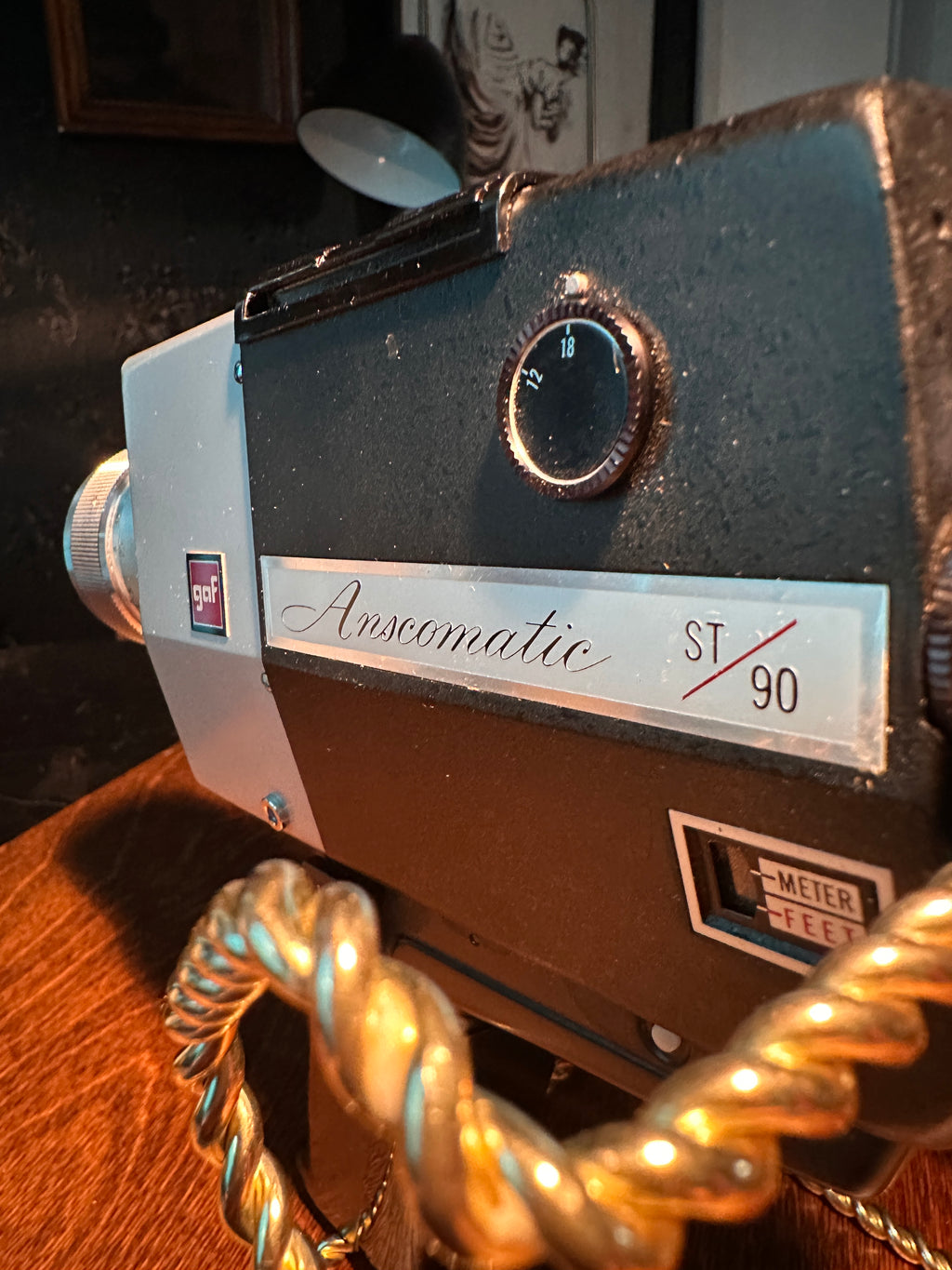 Vintage GAF Anscomatic ST/90 Super 8 Movie Camera with Zoom Lens, c. 1960s