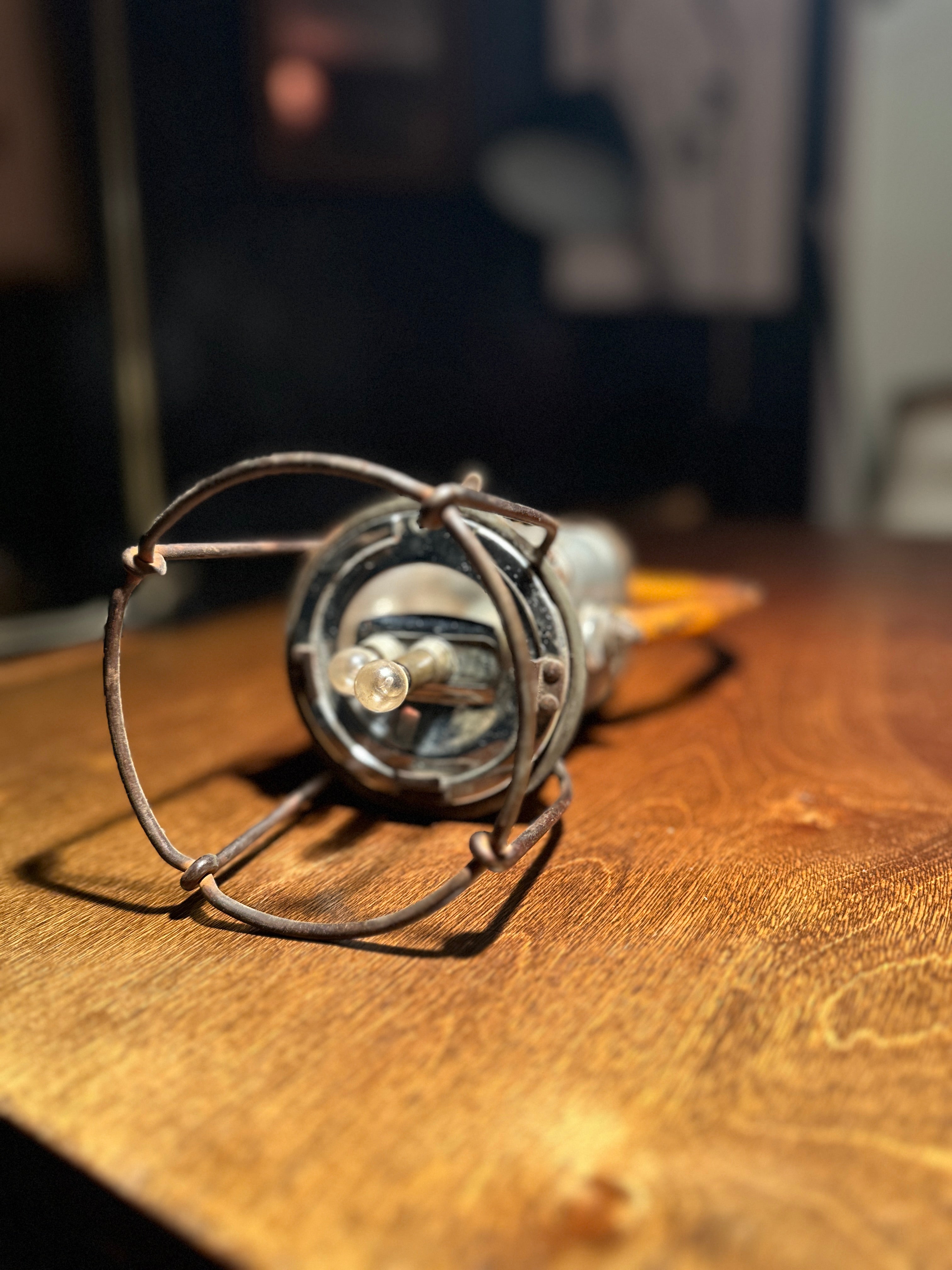 Antique Justrite Safety Lamp | Industrial Inspection Light Early 20th Century