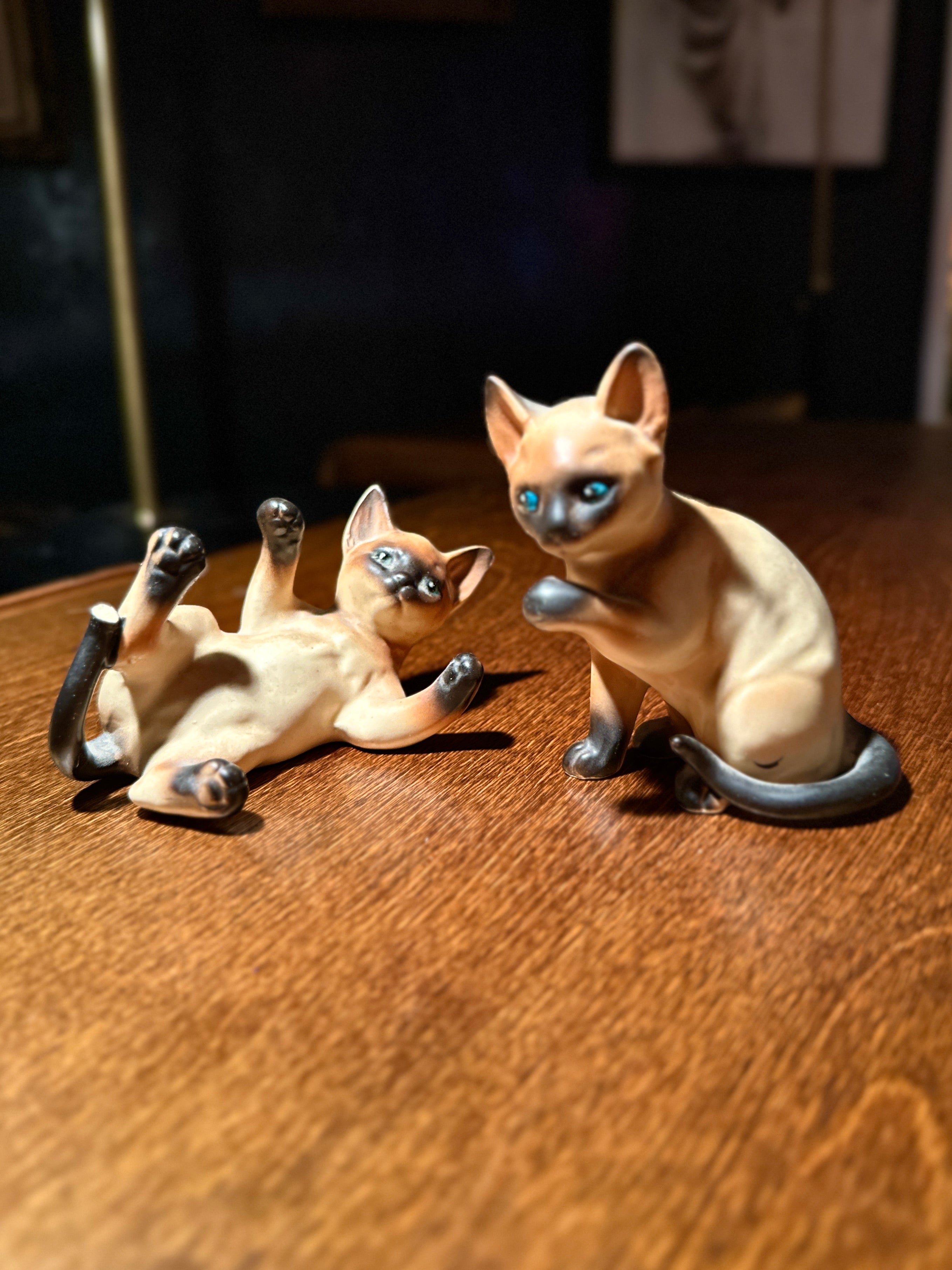 Mid-Century Siamese Cat Figurine Pair, c. 1950s–1960s