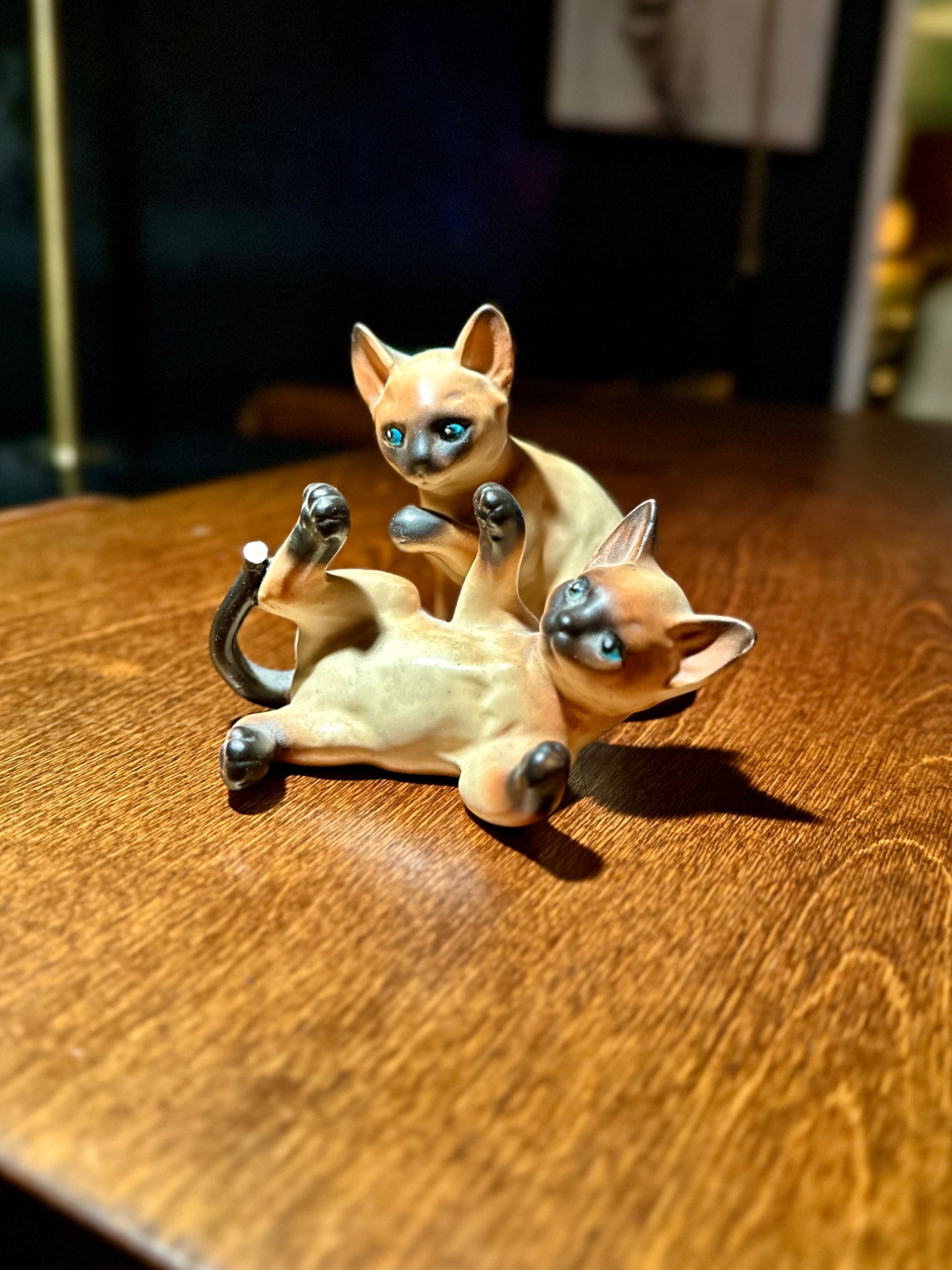 Mid-Century Siamese Cat Figurine Pair, c. 1950s–1960s