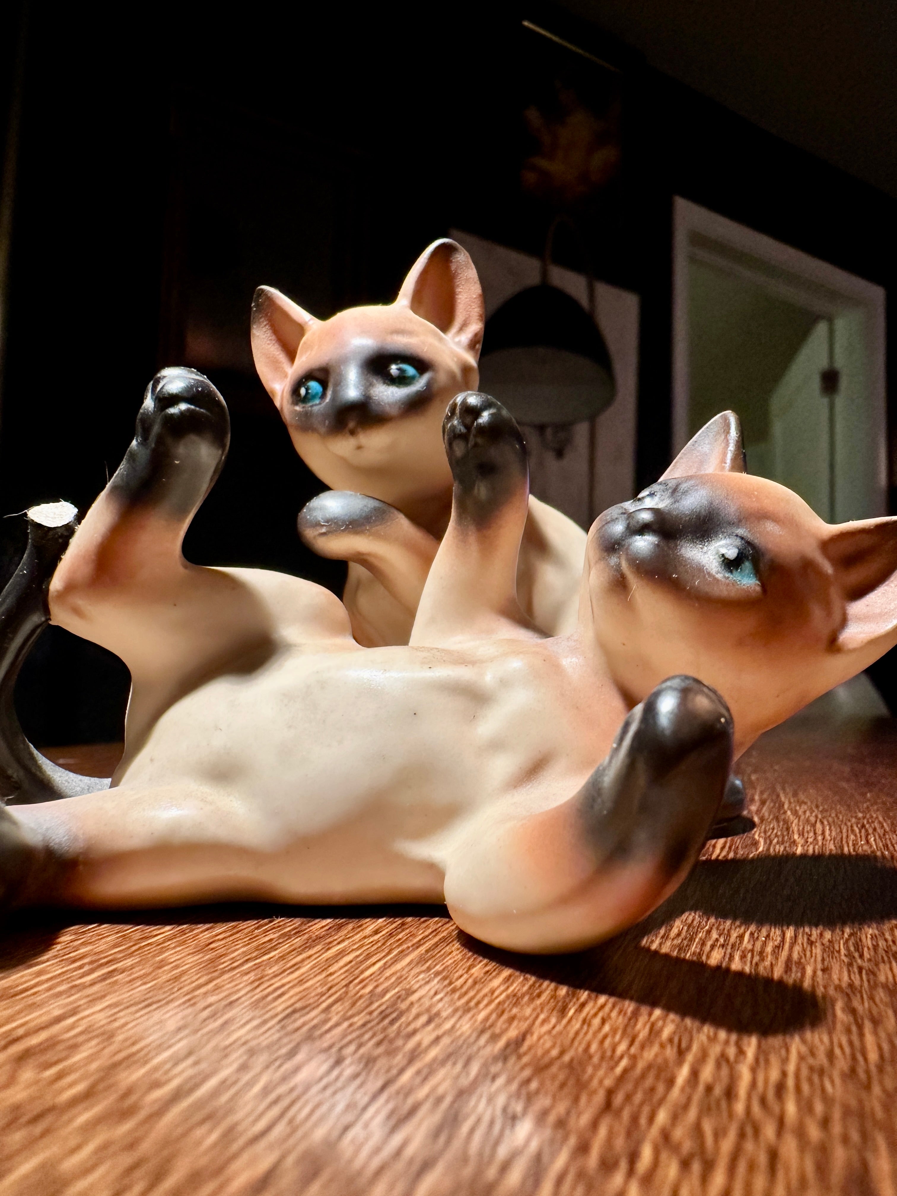 Mid-Century Siamese Cat Figurine Pair, c. 1950s–1960s