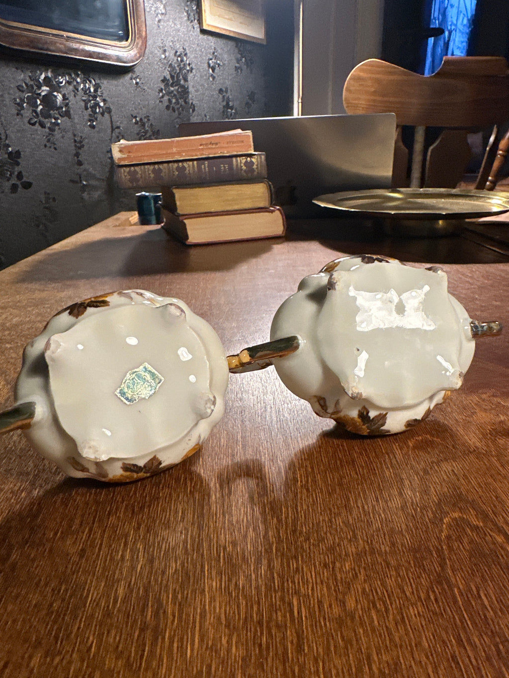 Mid-Century Floral Porcelain Creamer & Sugar Set Japan, circa 1950s–1960s