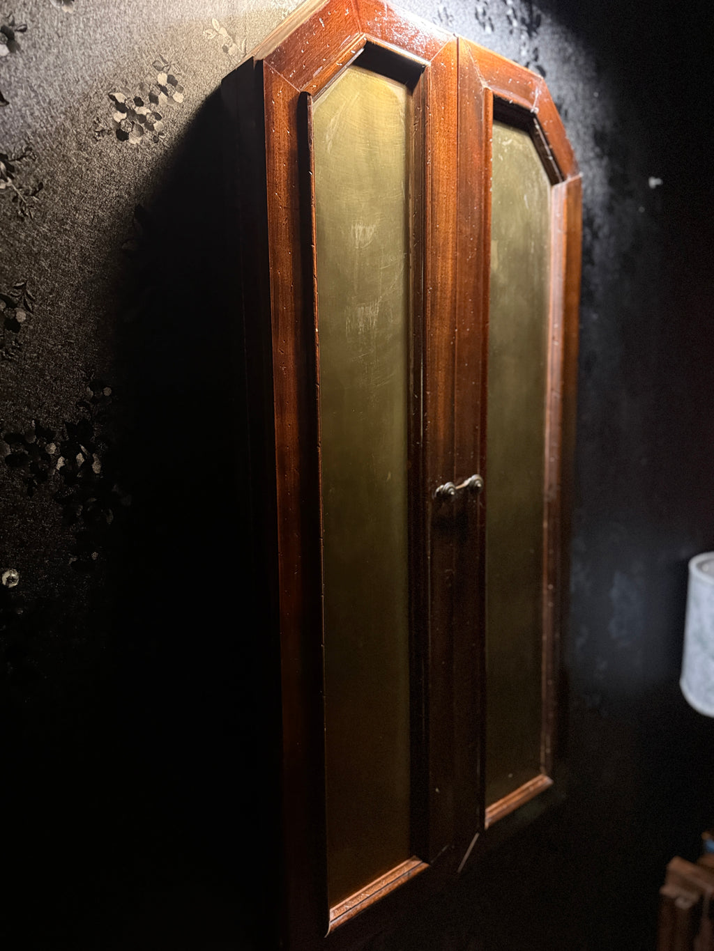 Italian Tri-Panel Parlor Mirror with Hand-Finished Brass, c. 1920–1935