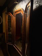 Italian Tri-Panel Parlor Mirror with Hand-Finished Brass, c. 1920–1935