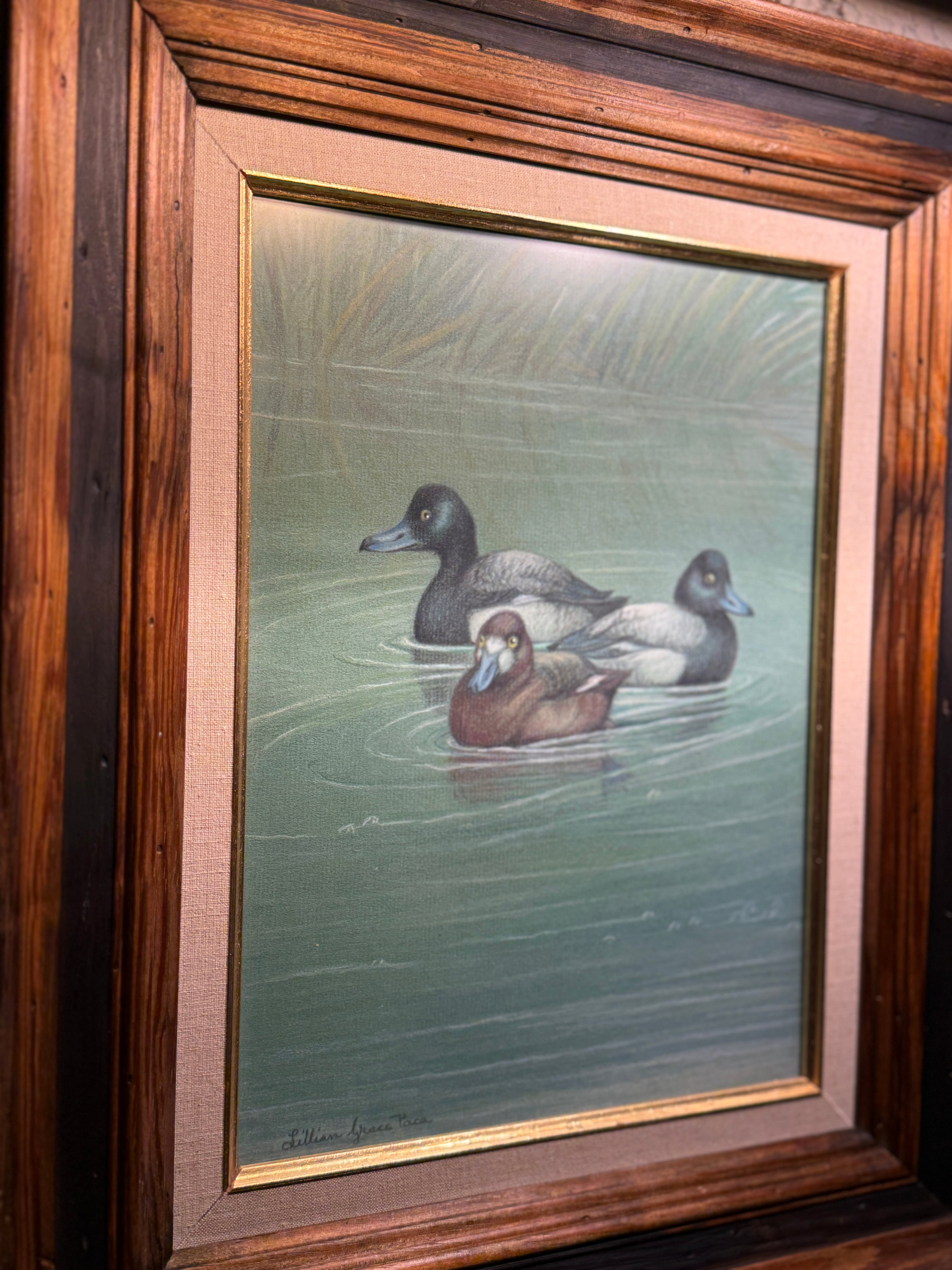 Lillian Grace Paca “The Trio – Scaup Ducks” | Signed Mid-Century American Wildlife Art