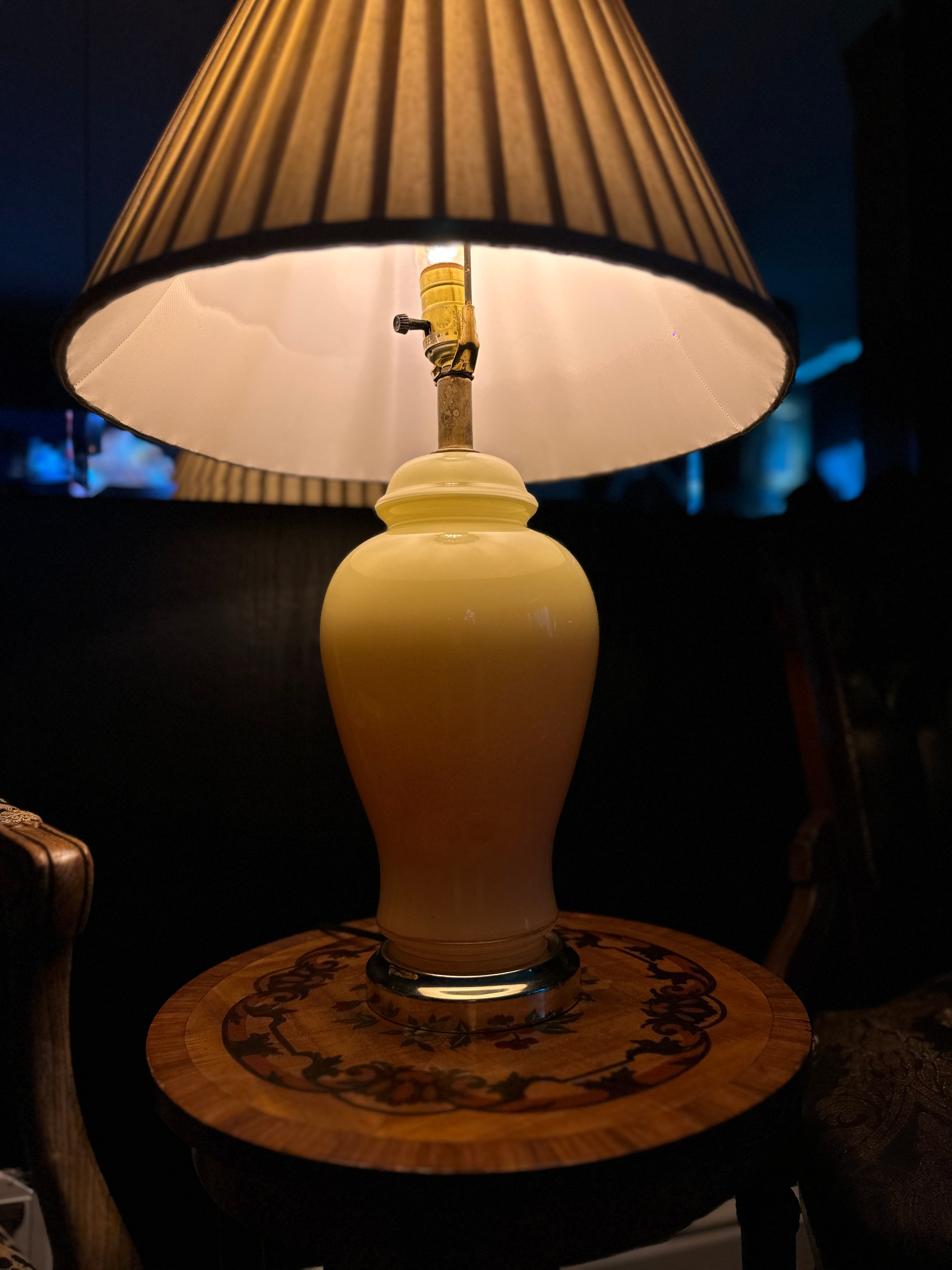 Mid-Century Opaline Glass Table Lamp with Peach Ombré Body, c. 1950s