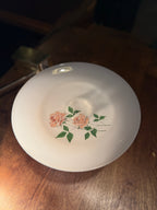 Milk Glass Pedestal Compote with Rose Motif, c. 1940–1955