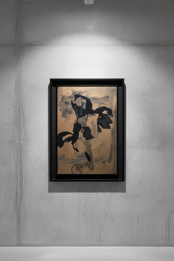 Nasser Assar Abstract Oil on Wood Panel, 2004