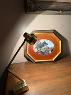 Antique Octagonal Gilt Frame with Oval Pastoral Landscape, c. late 19th–early 20th century (1880–1910)