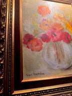Vintage Mid-Century Impressionist Floral Oil Painting by Liz Baeden