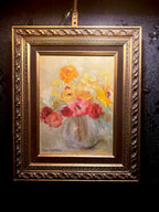 Vintage Mid-Century Impressionist Floral Oil Painting by Liz Baeden