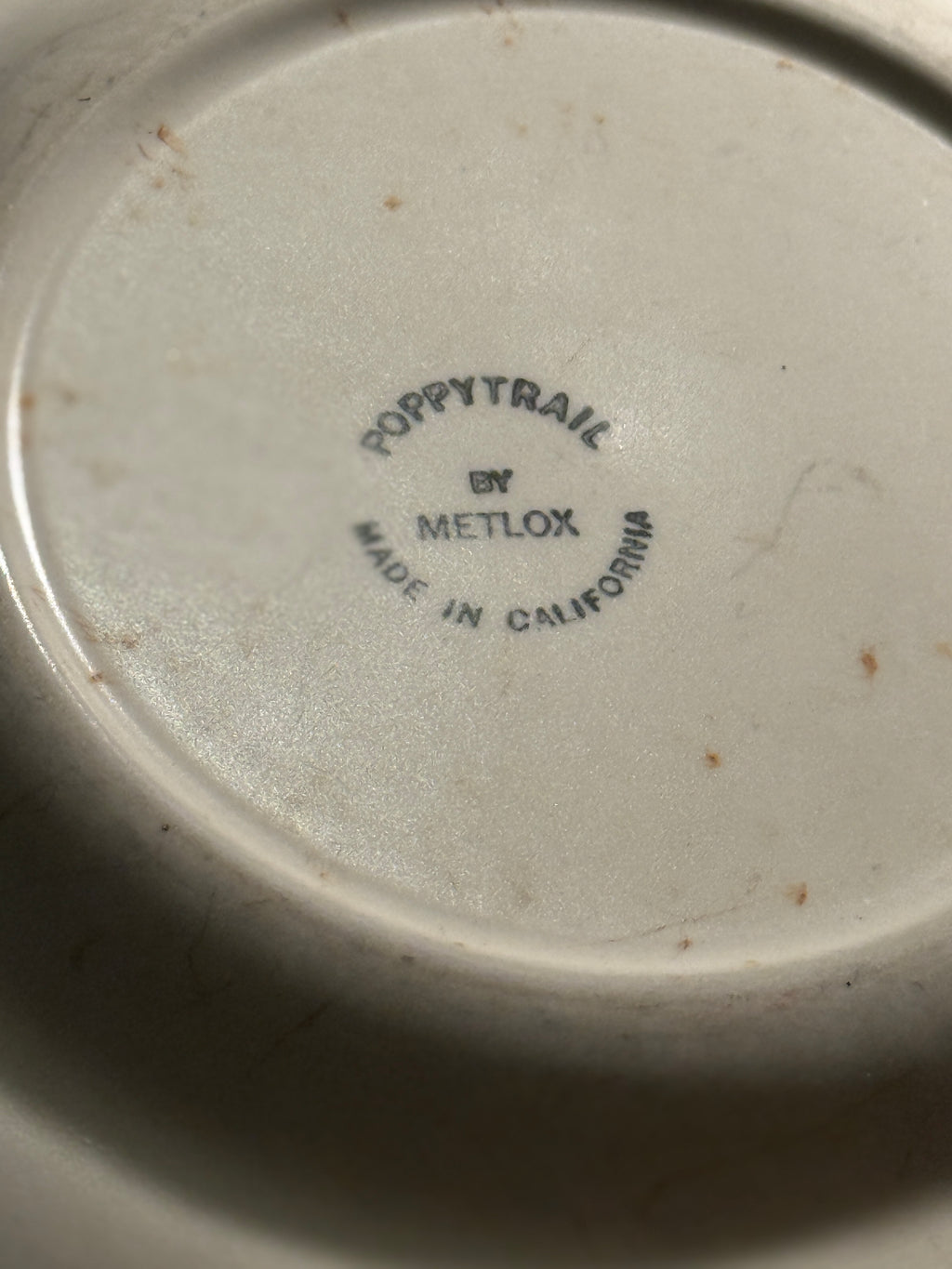 Poppytrail by Metlox Vintage Mid-Century Floral Dinner Plate | c. 1940s–1950s California Pottery