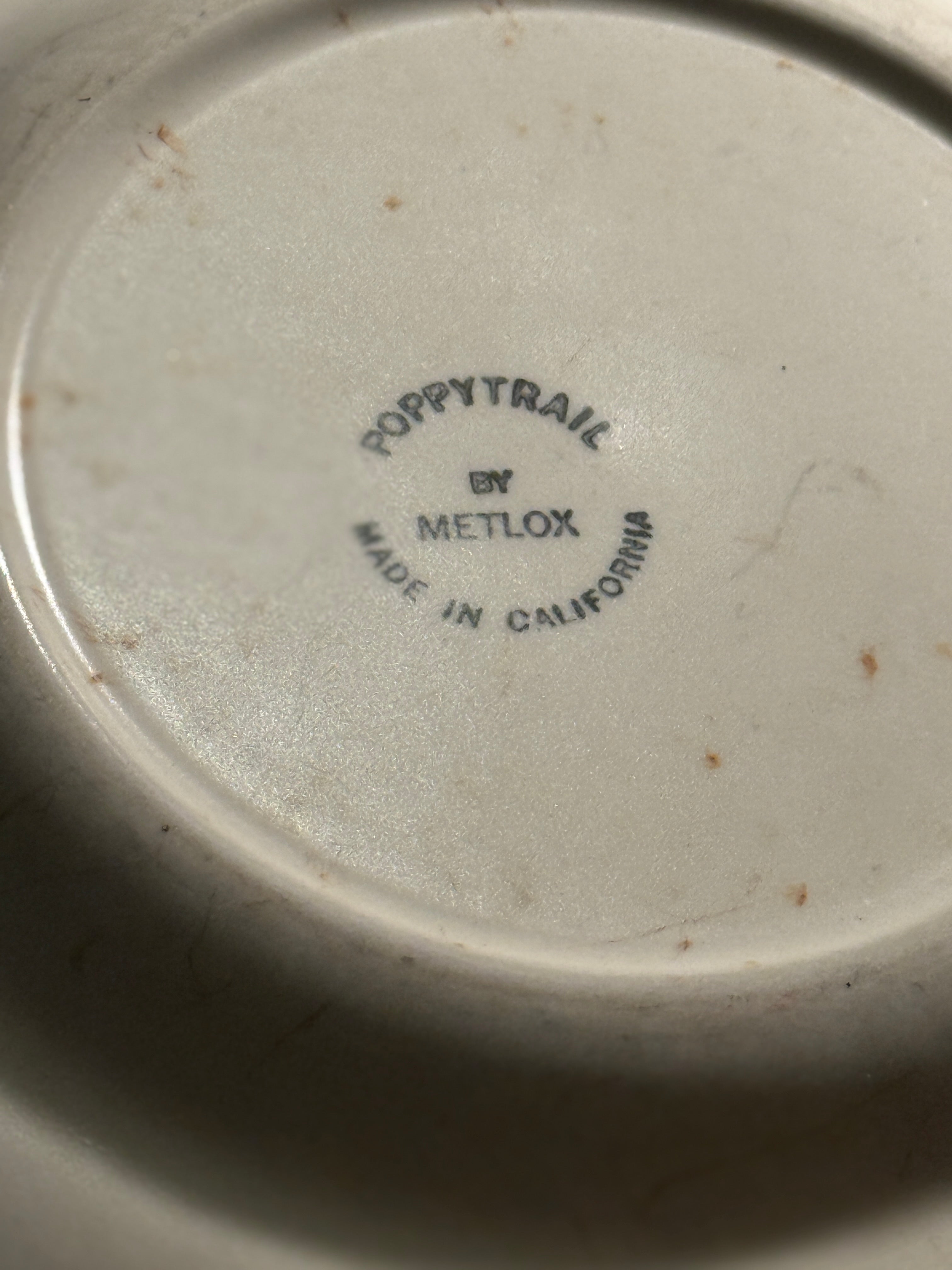 Poppytrail by Metlox Vintage Mid-Century Floral Dinner Plate | c. 1940s–1950s California Pottery