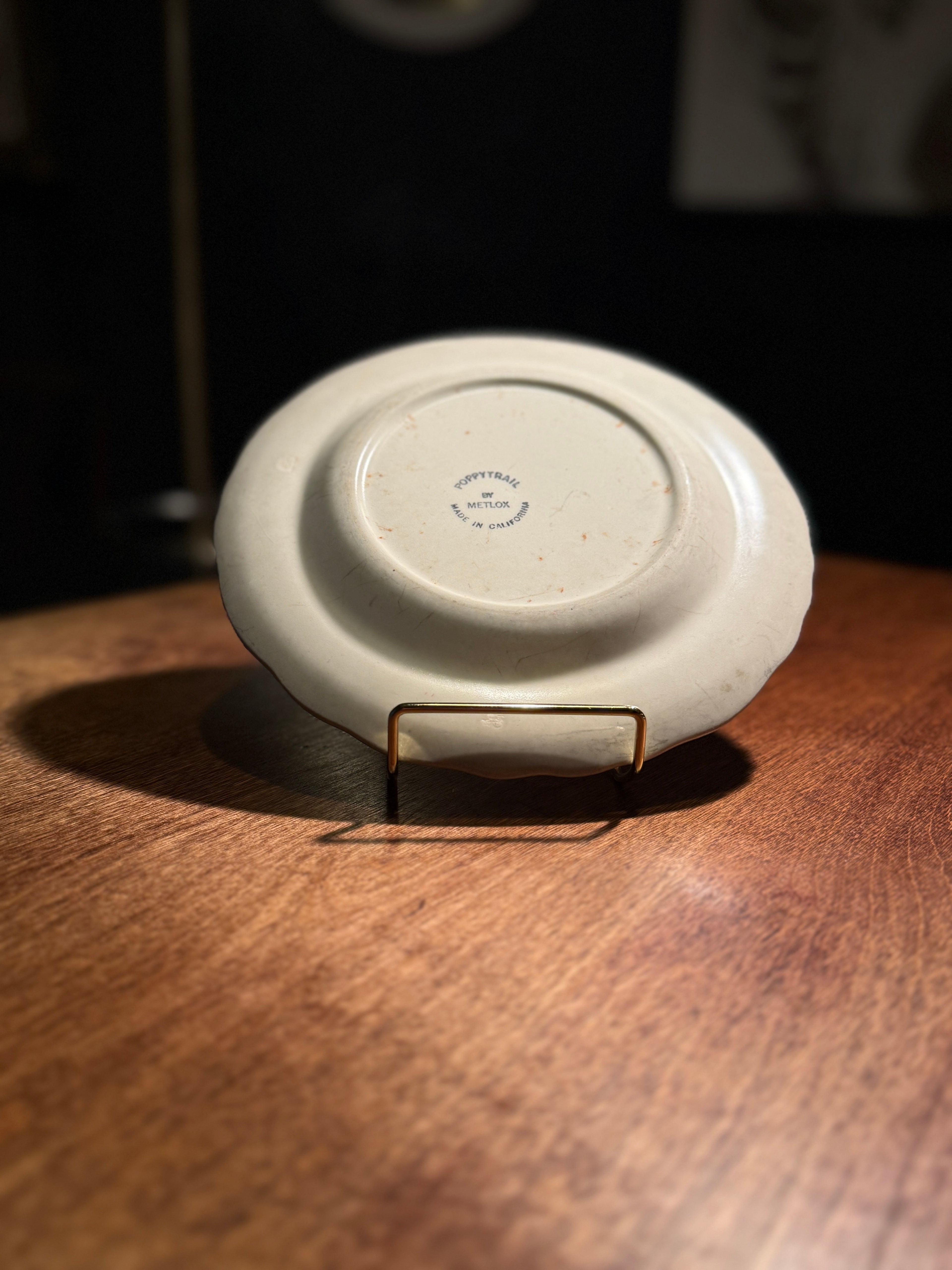 Poppytrail by Metlox Vintage Mid-Century Floral Dinner Plate | c. 1940s–1950s California Pottery