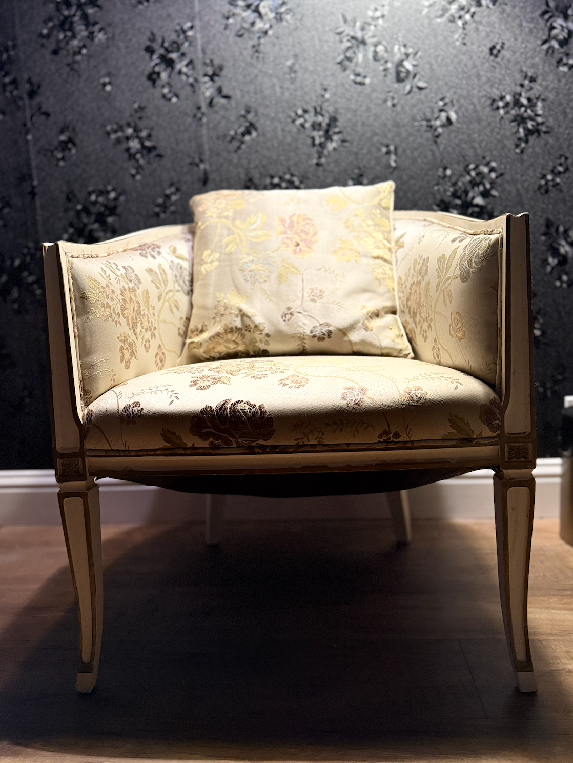 French Louis XVI-Style Barrel Back Chair (PAIR), c. 1950s