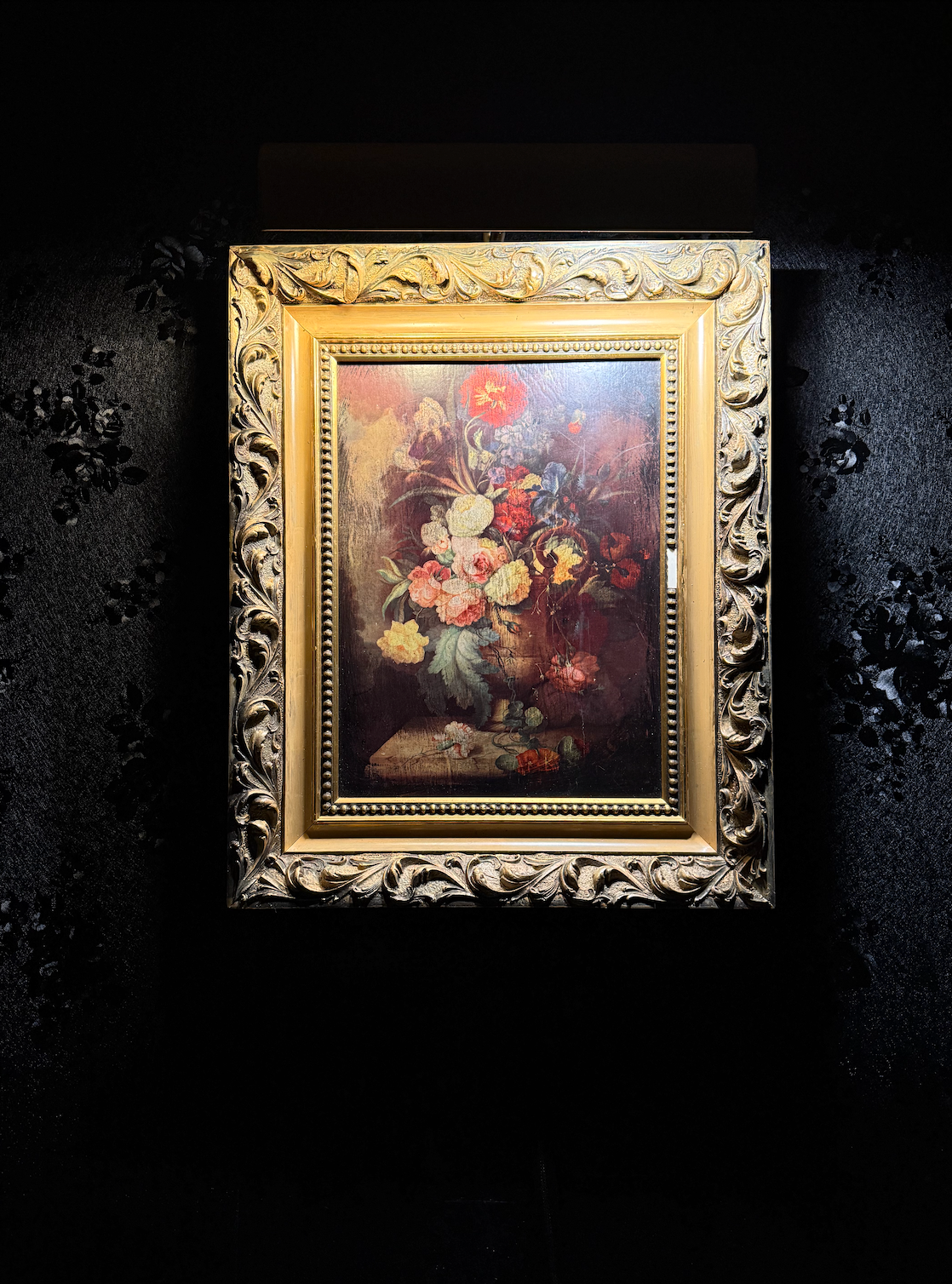 Dutch-Style Floral Still Life (Varnished Print on Board), mid-20th century