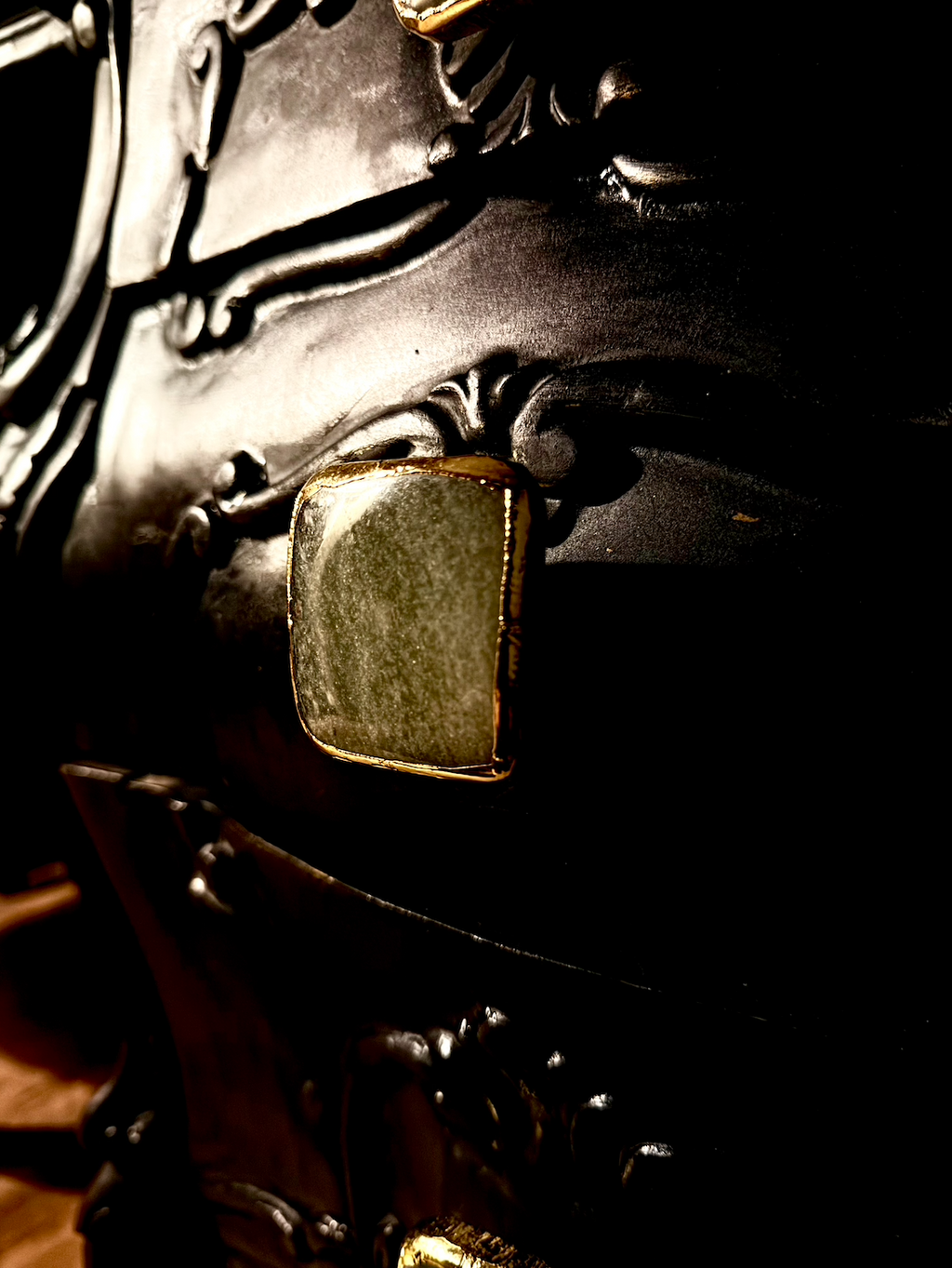 French Rococo Revival Black Marble Vanity, c. 1930–1945