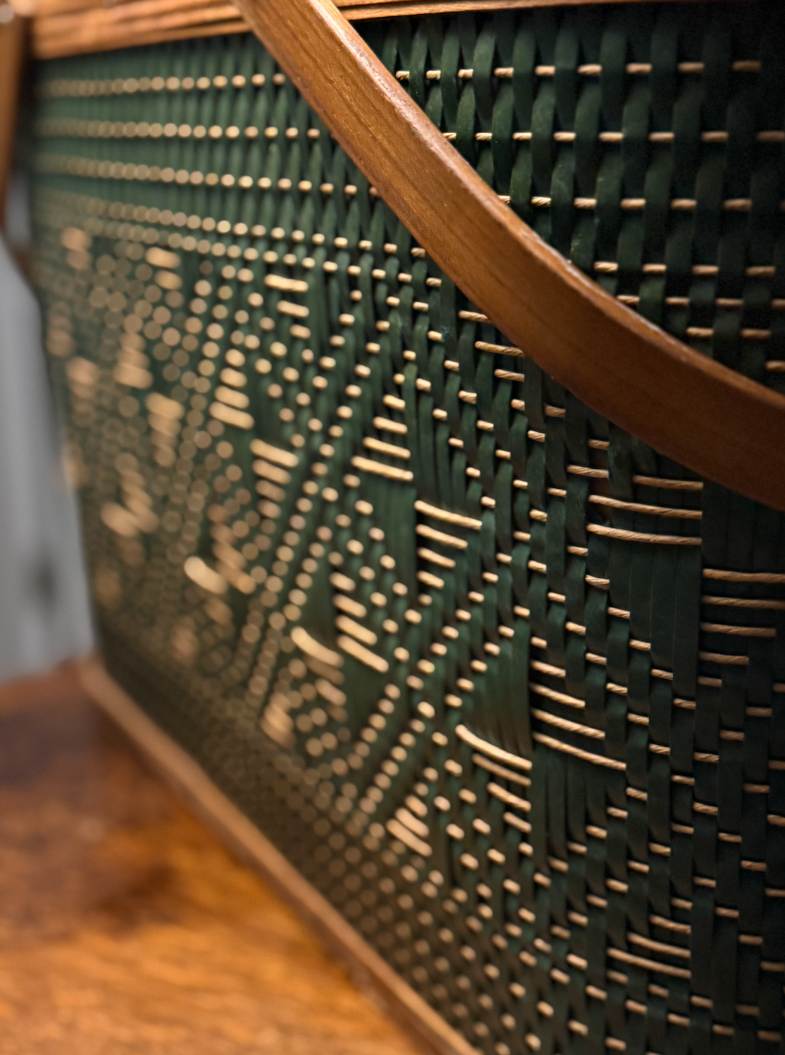 Mid-Century Woven Picnic Basket by The Redmon Company, Peru, Indiana — Circa 1955–1960
