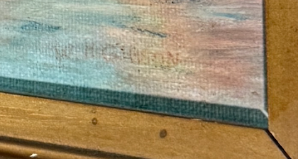 W.H. Gibson Venetian Harbor Oil Painting in Gilt Frame