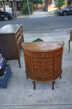 Federal Revival Demi-Lune Cabinet with Curved Drawers and Side Doors c. 1940s