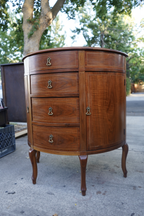Federal Revival Demi-Lune Cabinet with Curved Drawers and Side Doors c. 1940s