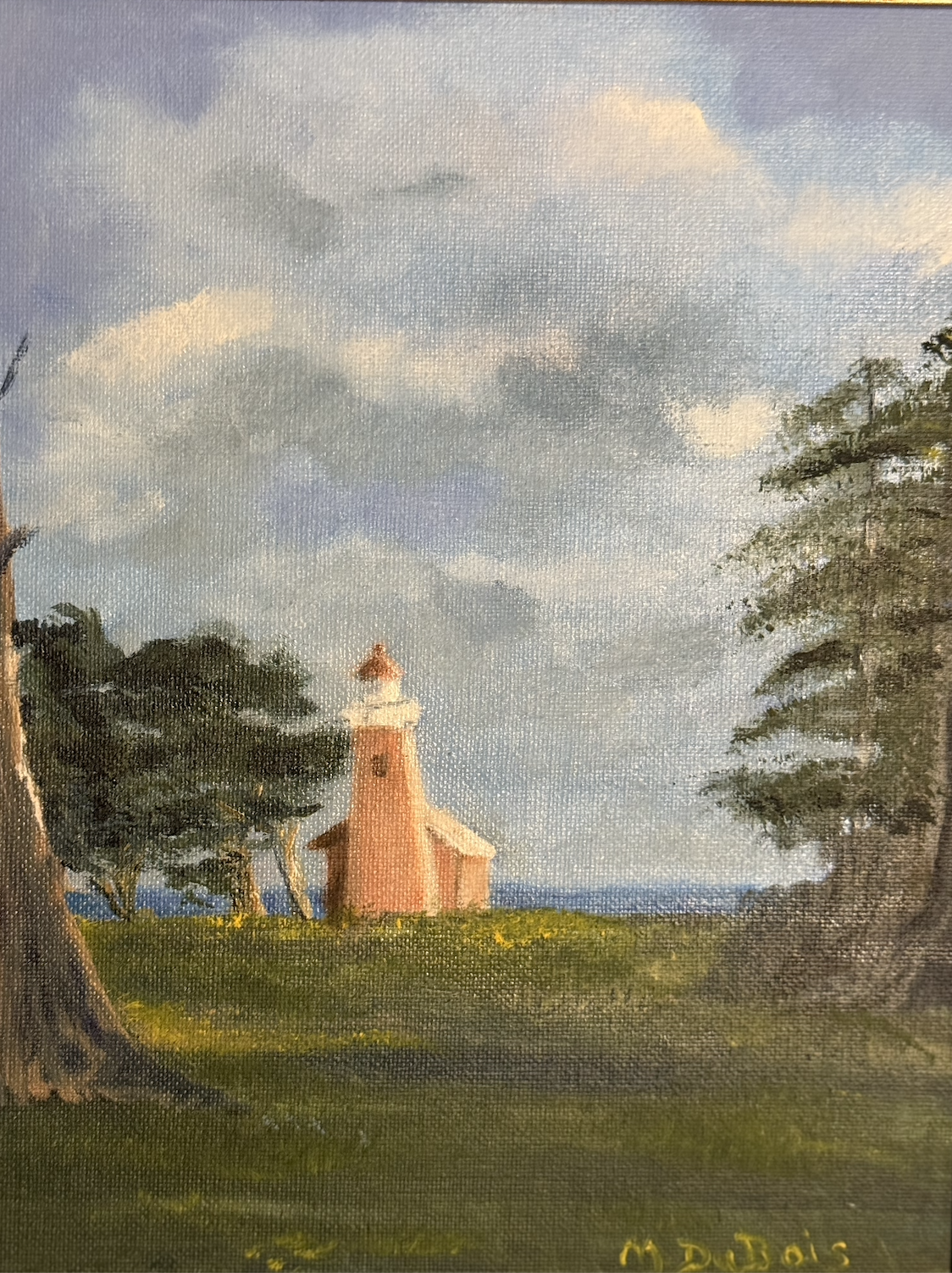 “Santa Cruz Lighthouse Field" Oil on Canvas Signed Mary DuBois