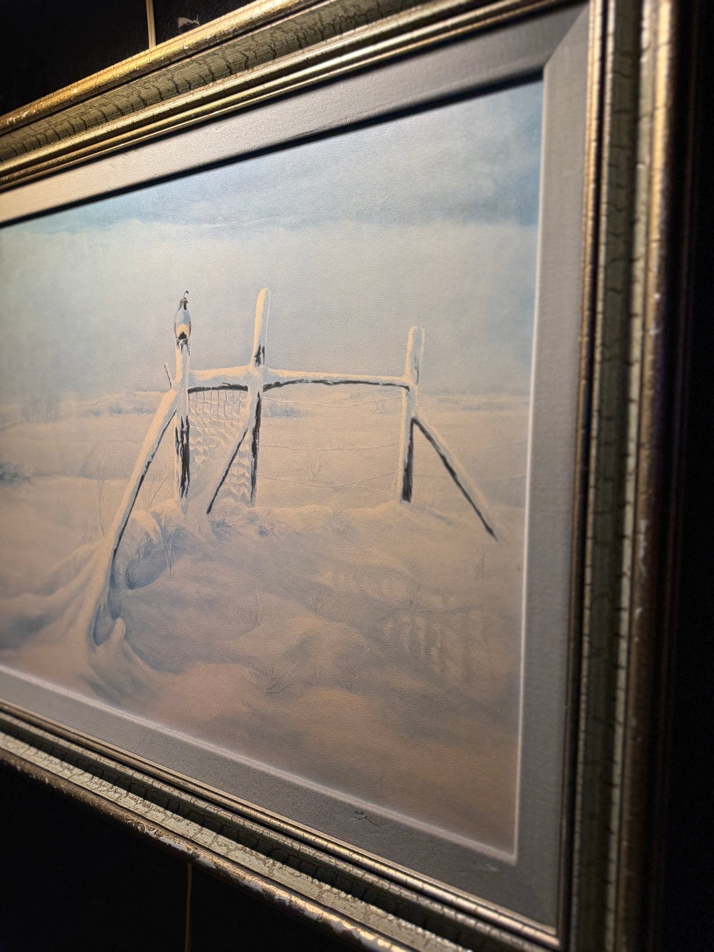 The Little Sundowner (1989) — Oil on Canvas Winter Landscape by David D. Stark