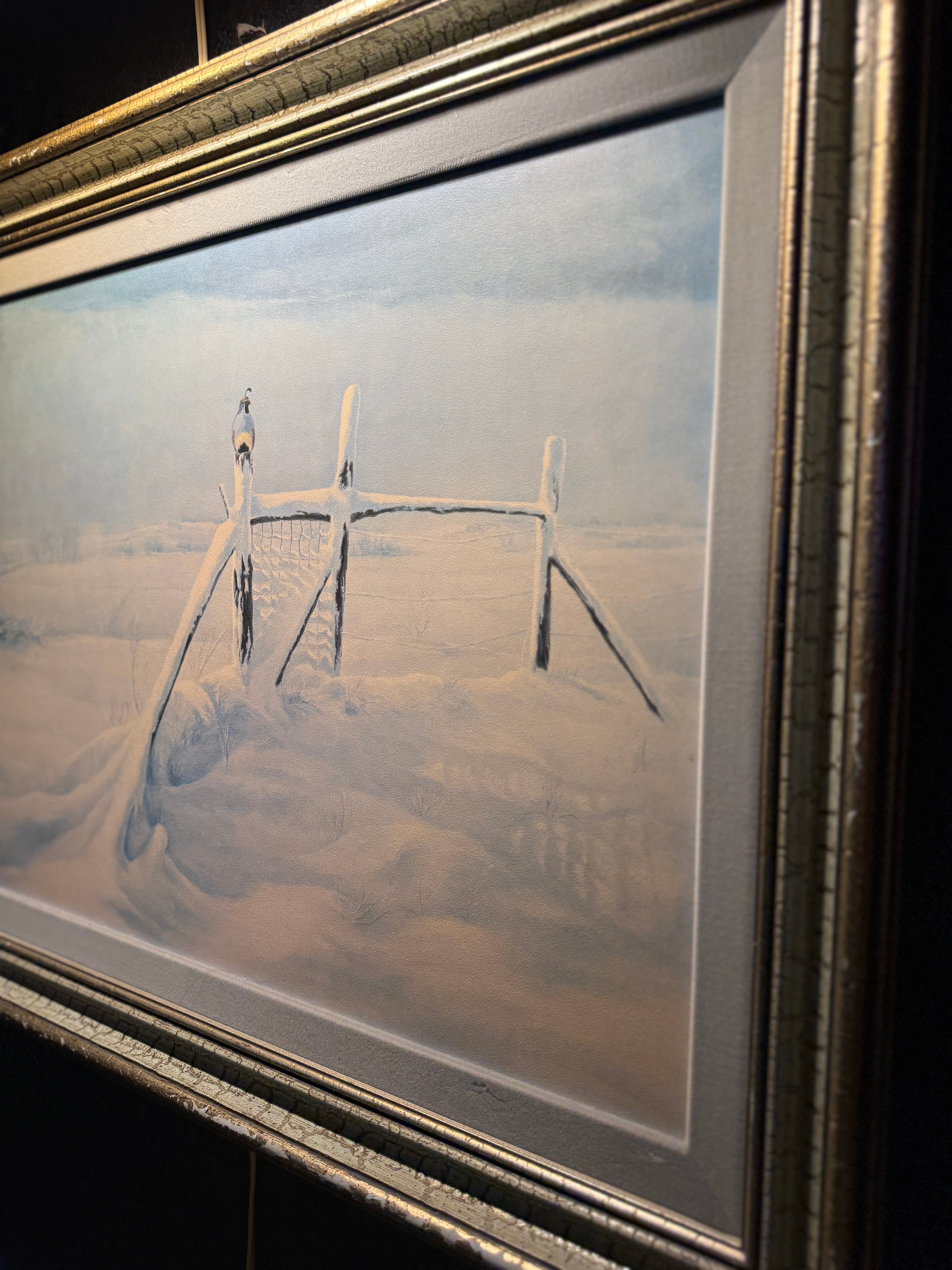 The Little Sundowner (1989) — Oil on Canvas Winter Landscape by David D. Stark