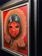 Eskimo Girl (1972) — Folk-Modern Portrait by Theresa McComas Oil On Canvass