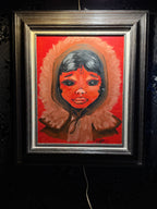 Eskimo Girl (1972) — Folk-Modern Portrait by Theresa McComas Oil On Canvass