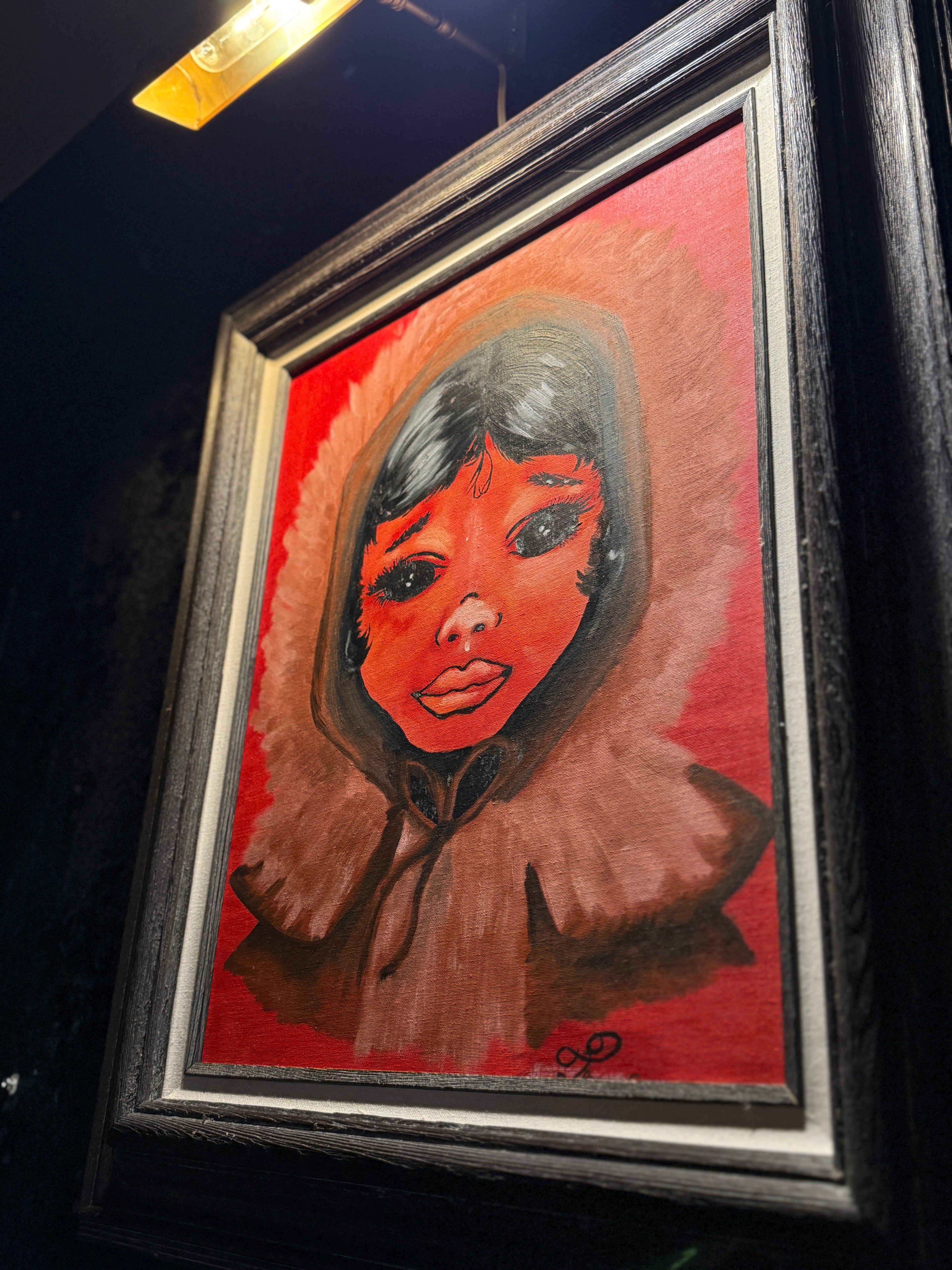 Eskimo Girl (1972) — Folk-Modern Portrait by Theresa McComas Oil On Canvass