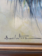 Alfredo Buenaventura Sabong / Roosters Oil Painting, Philippines, c. 1960s–1970s