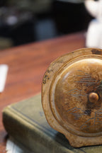 Antique Carved Treen Souvenir Box — "Cliff House, S.F.," Incised Asian Landscape, c. 1900–1920